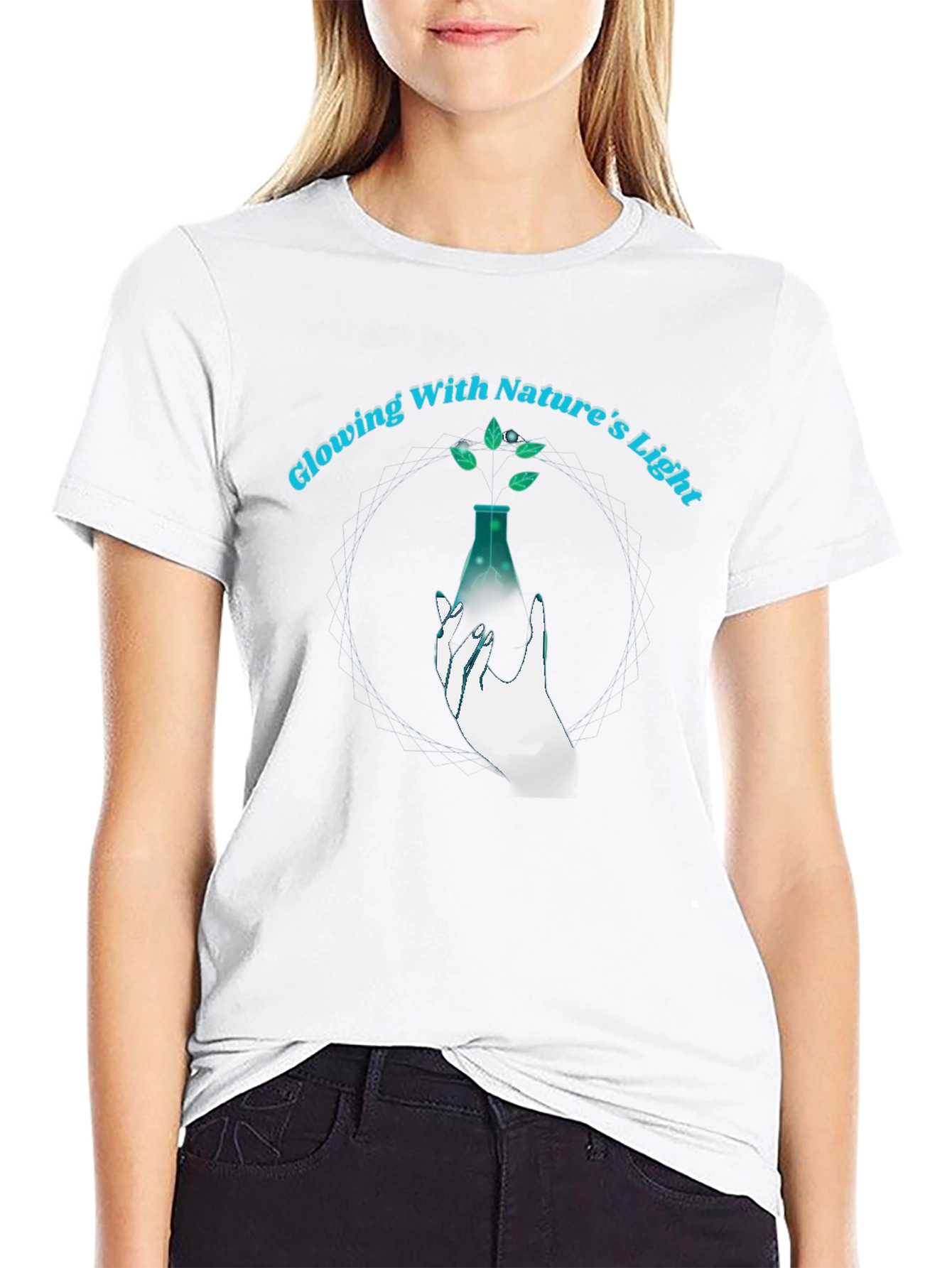 Natures Light Graphic Tee - Black Cotton T-Shirt