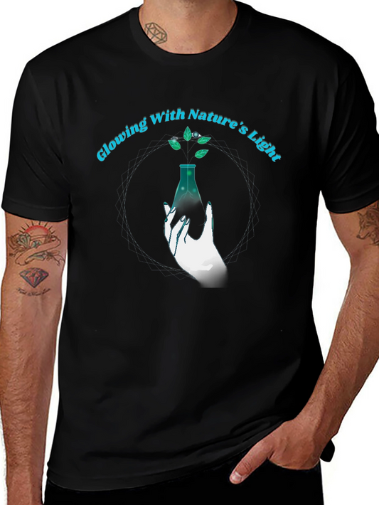 Natures Light Graphic Tee - Black Cotton T-Shirt