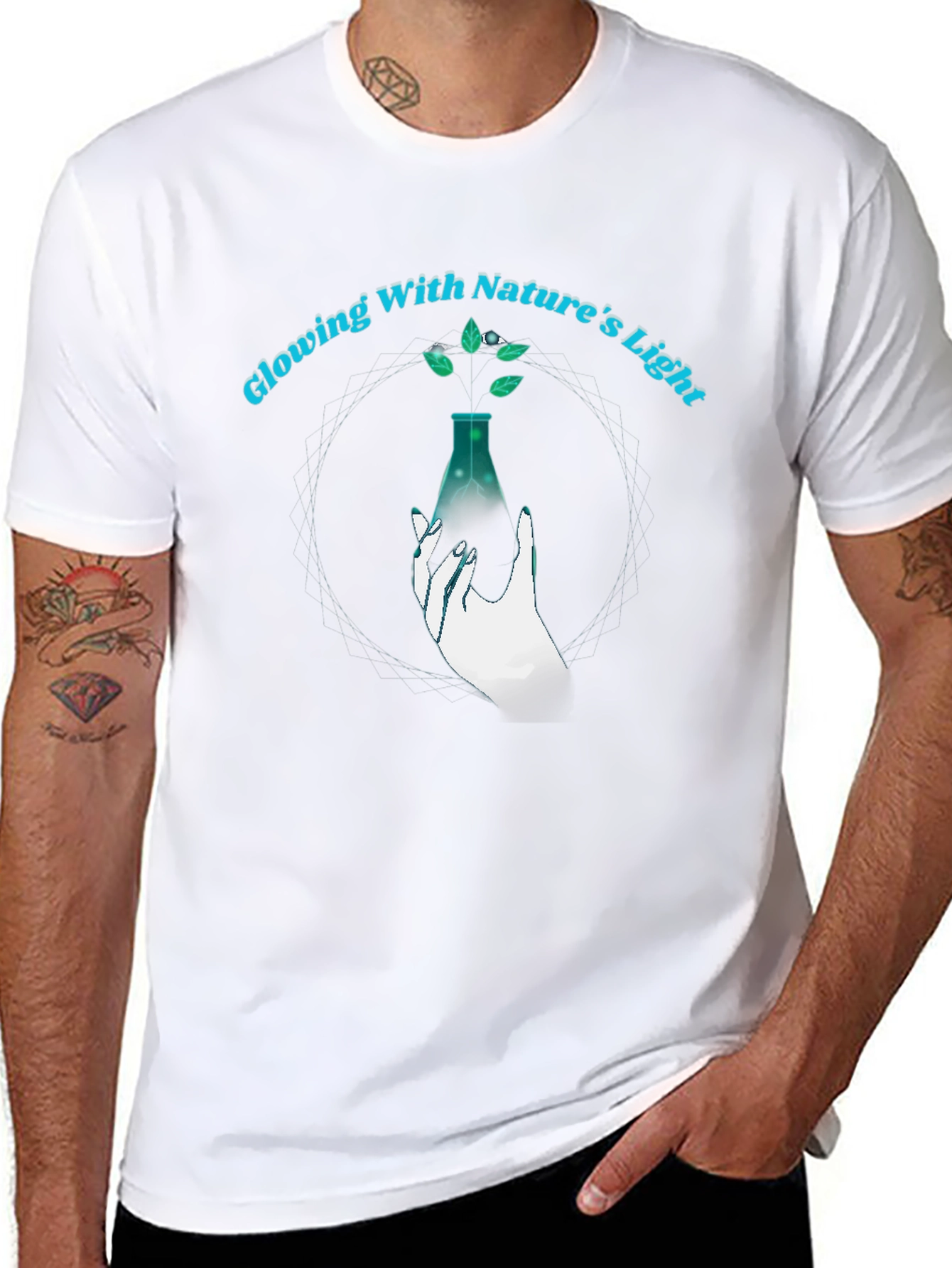 Natures Light Graphic Tee - Black Cotton T-Shirt
