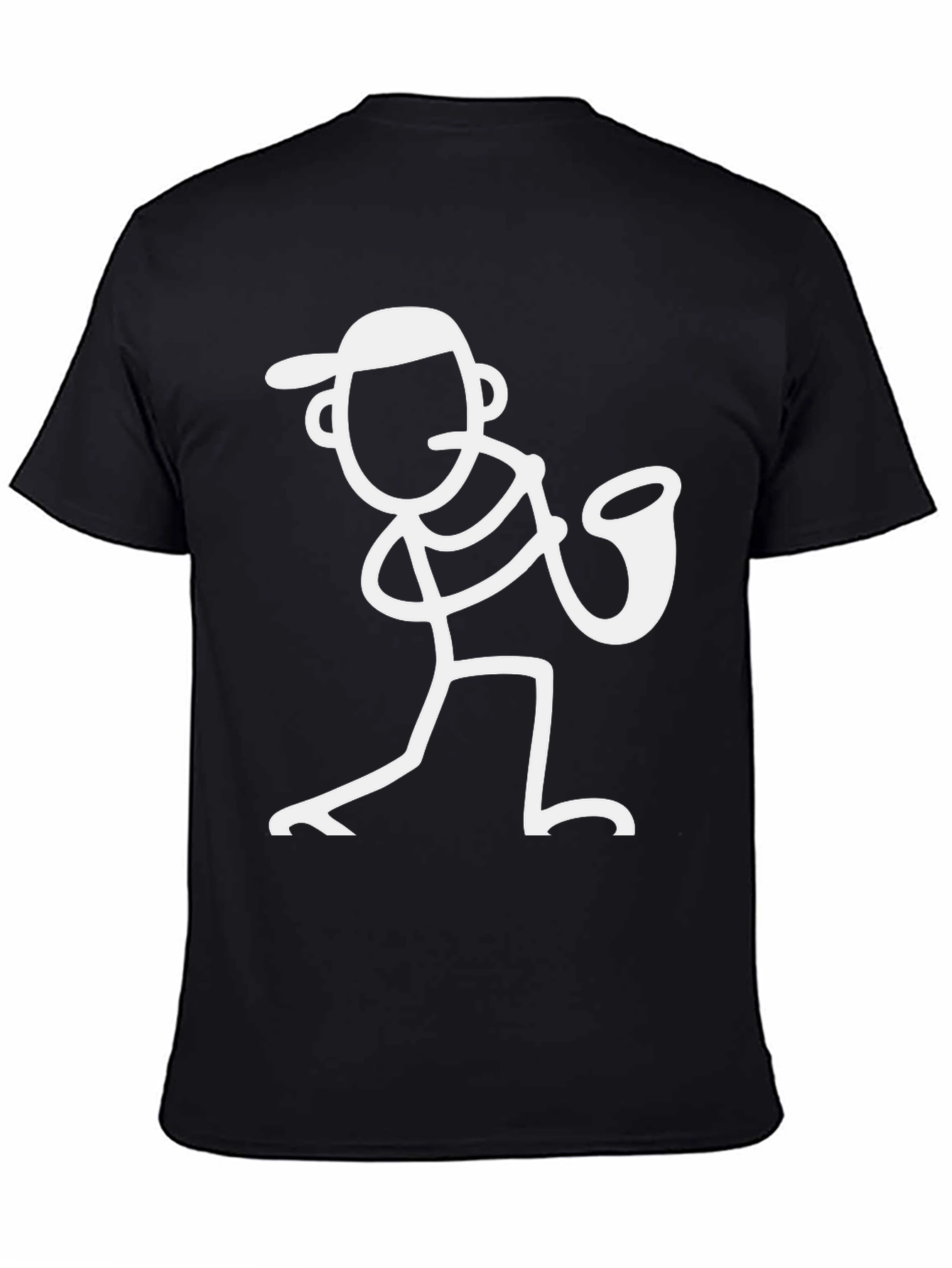 Saxophone Stick Figure Graphic Tee