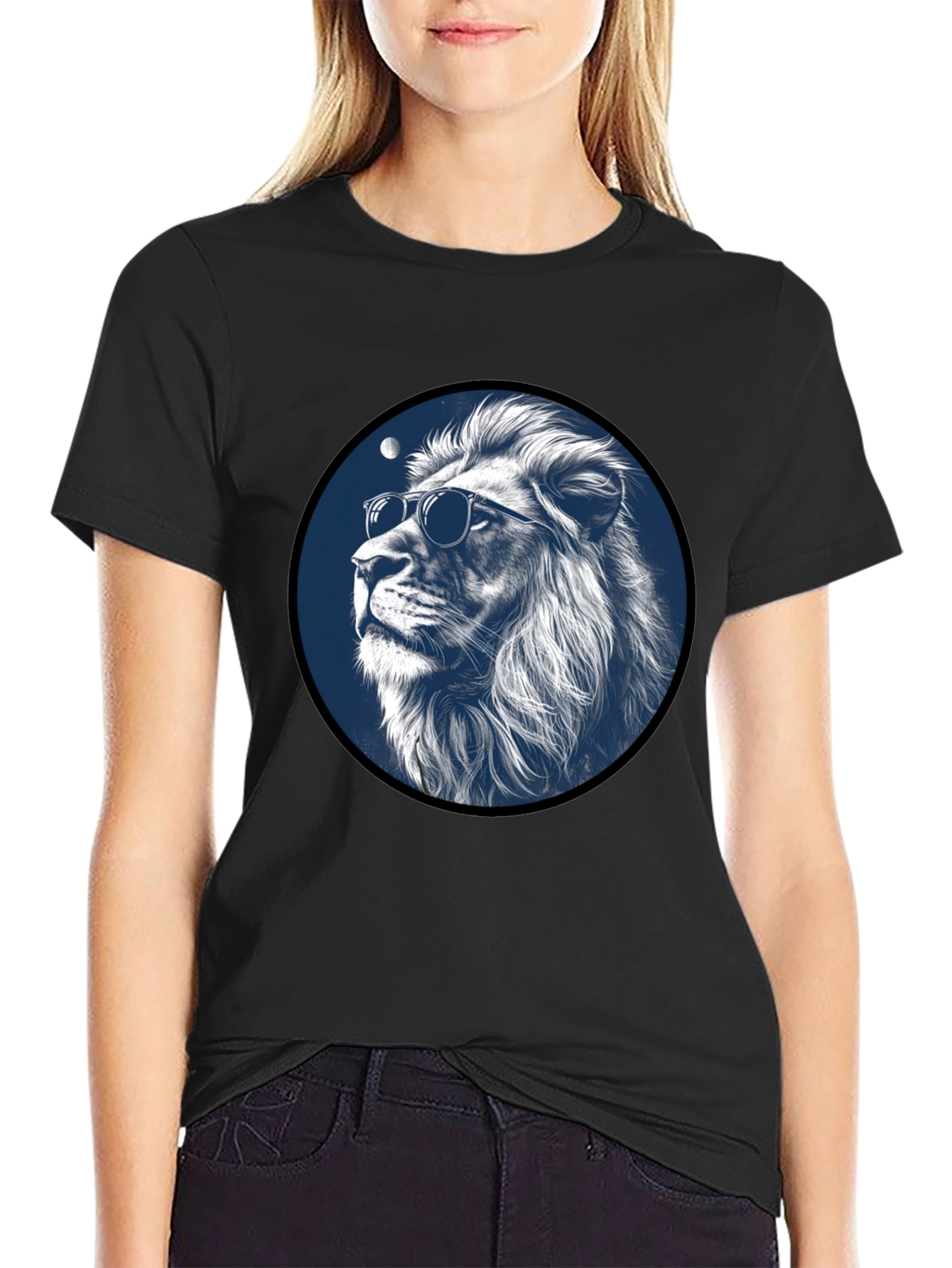 Cool Lion Graphic Tee - Black Stylish Mens T-Shirt