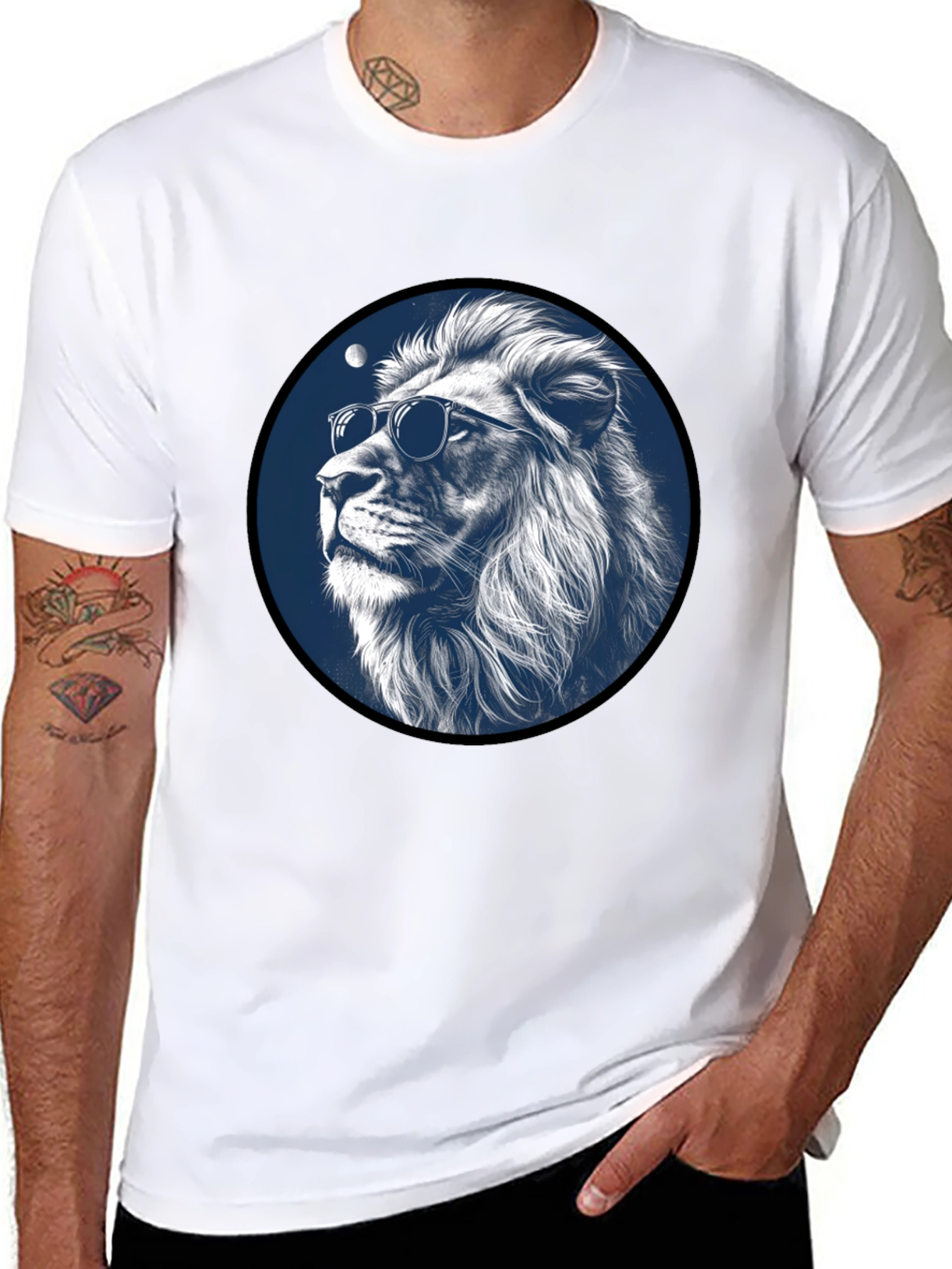 Cool Lion Graphic Tee - Black Stylish Mens T-Shirt