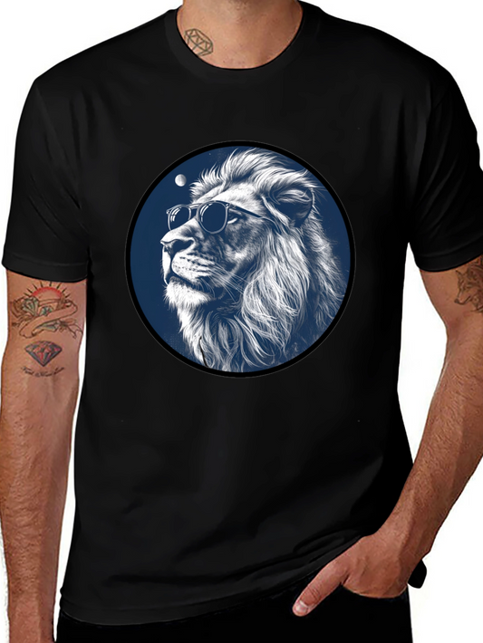 Cool Lion Graphic Tee - Black Stylish Mens T-Shirt