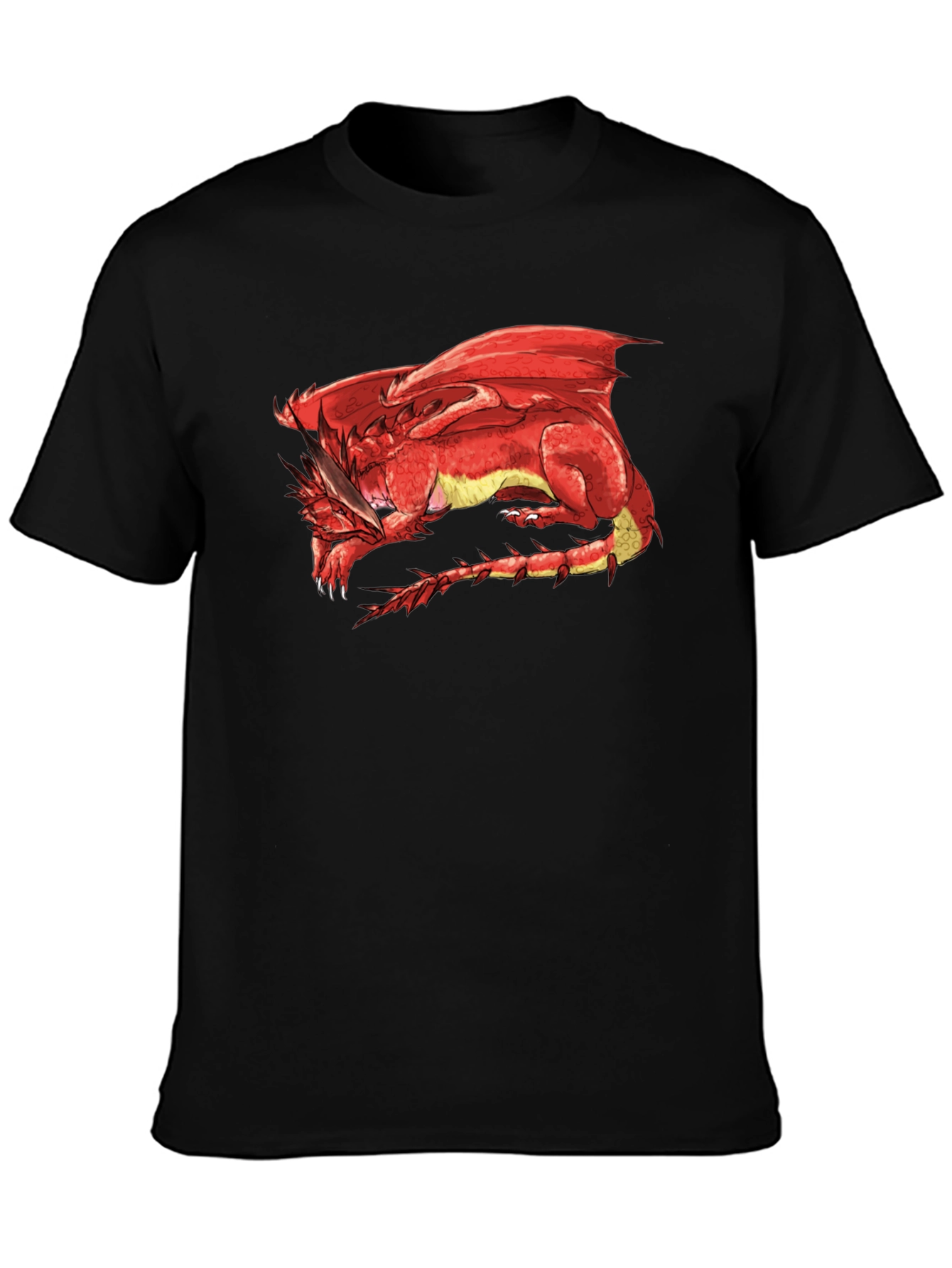 Red Dragon Graphic Tee - Black