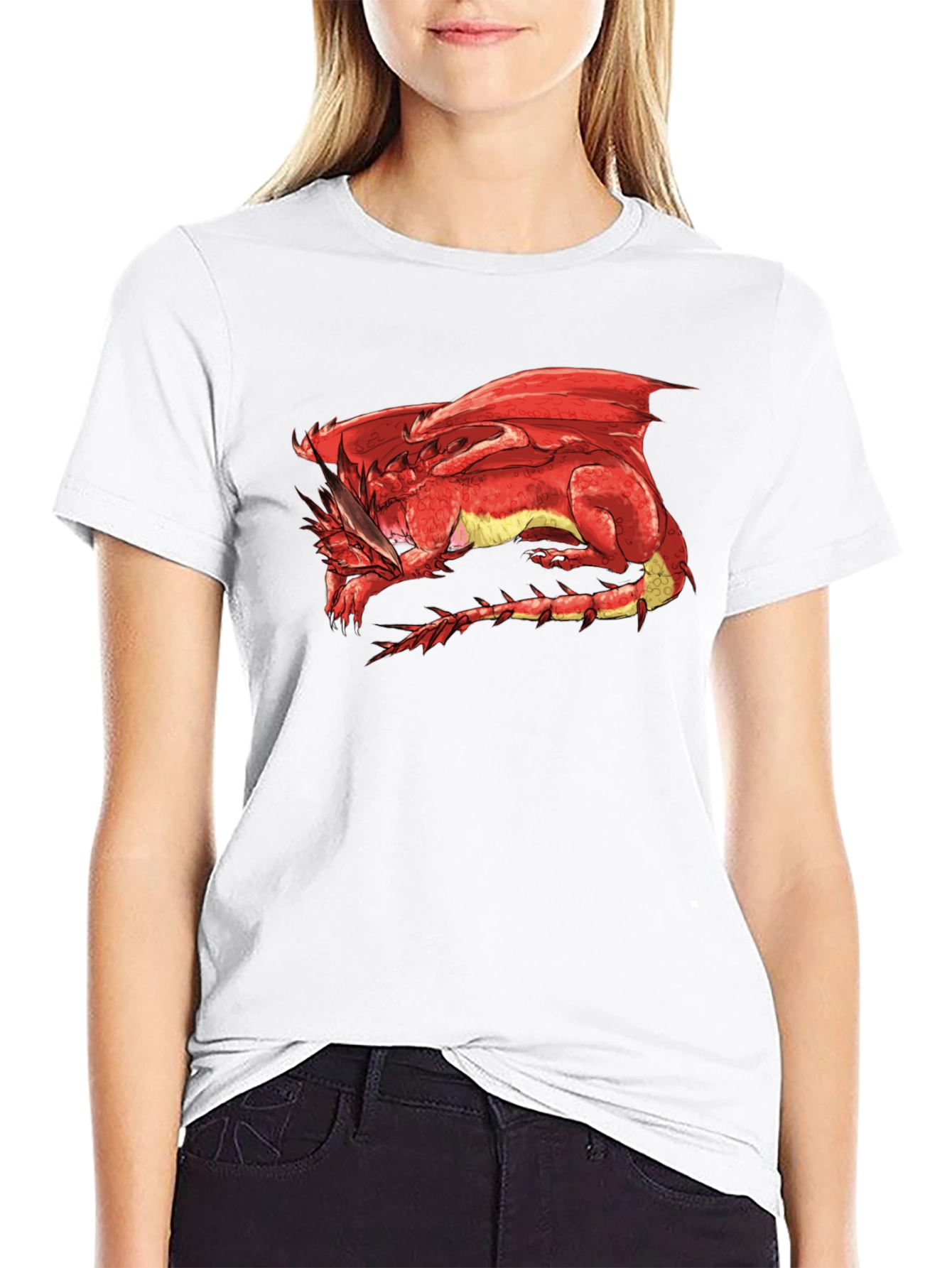 Red Dragon Graphic Tee - Black