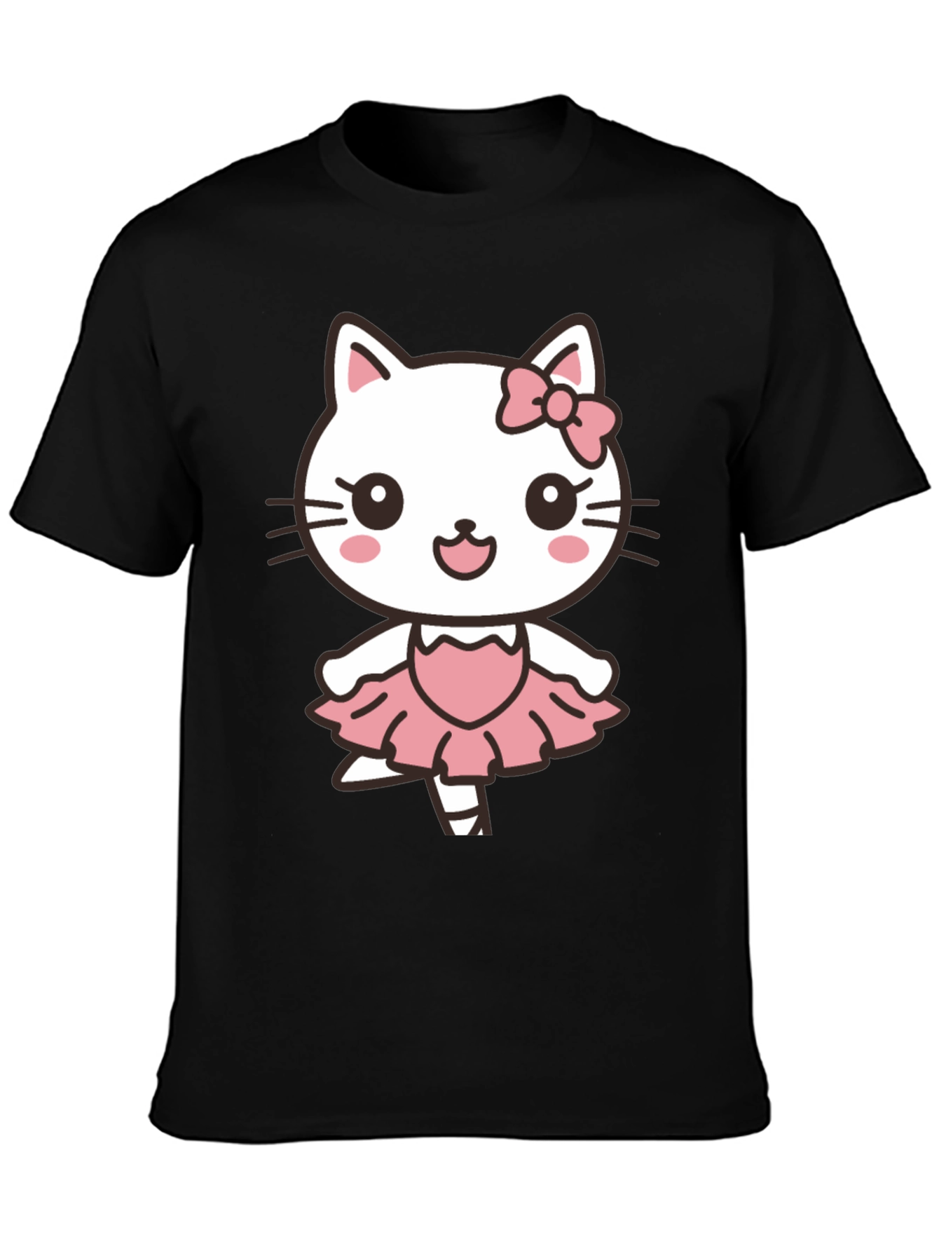 Cute Hello Kitty Ballerina Black T-Shirt