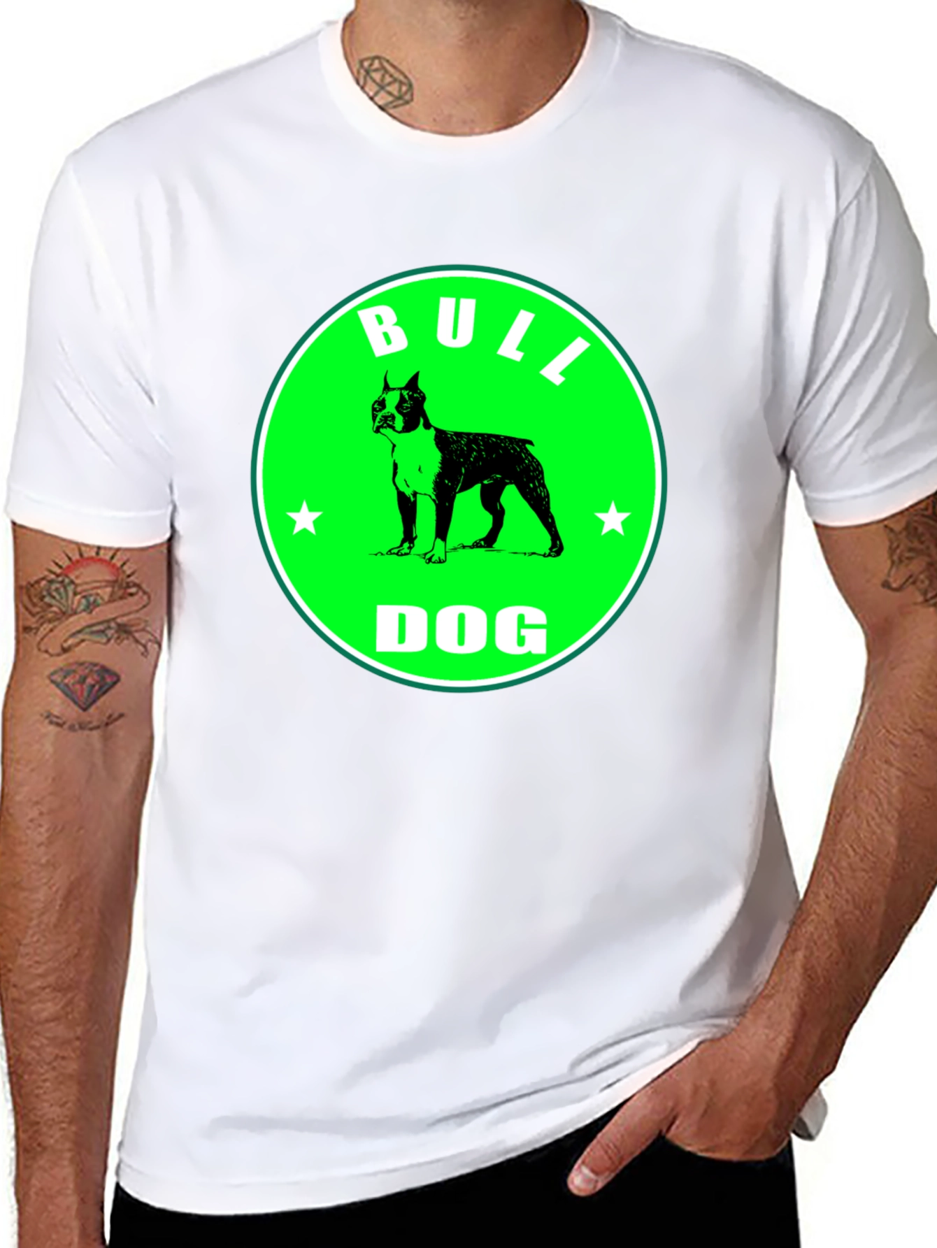 Bulldog Graphic Tee - Black Cotton T-Shirt
