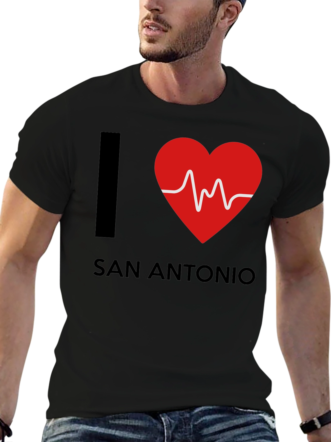 I Heart San Antonio Black Graphic Tee