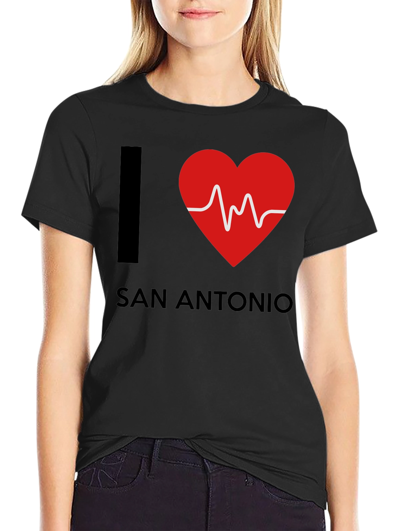 I Heart San Antonio Black Graphic Tee