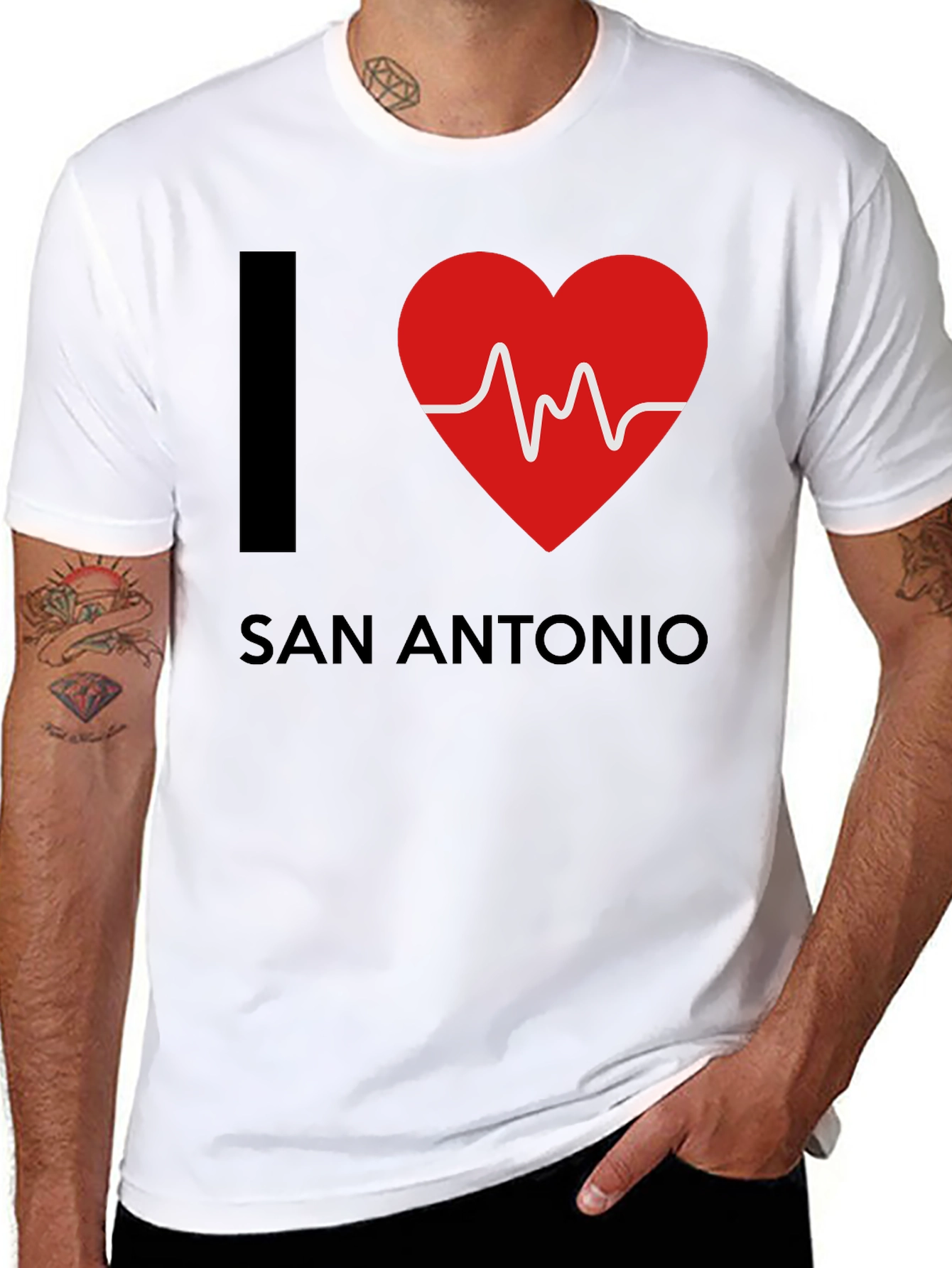 I Heart San Antonio Black Graphic Tee
