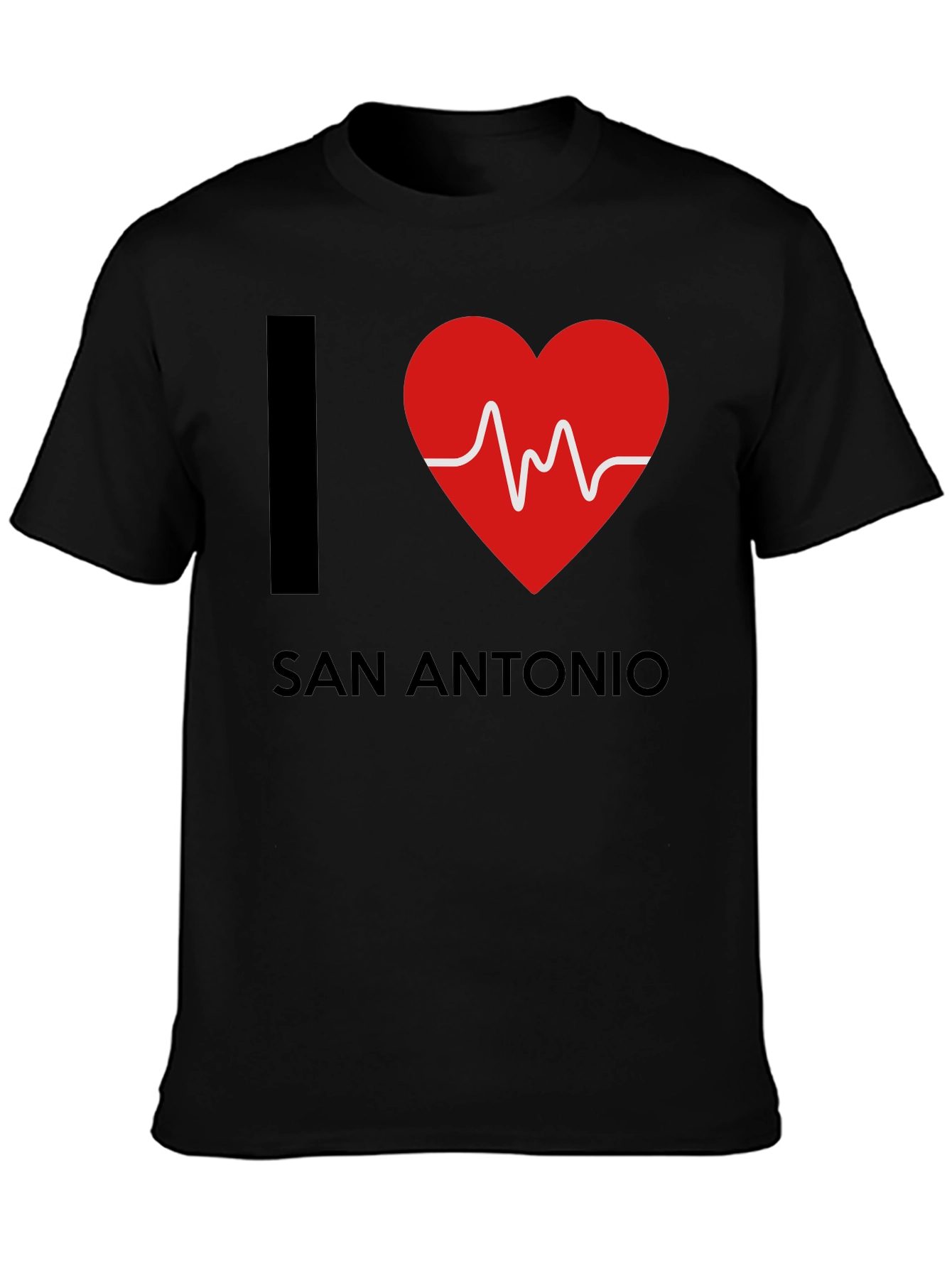 I Heart San Antonio Black Graphic Tee