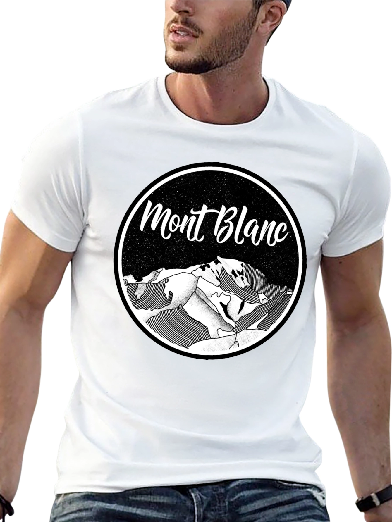 Mont Blanc Graphic Tee - Black Cotton T-Shirt