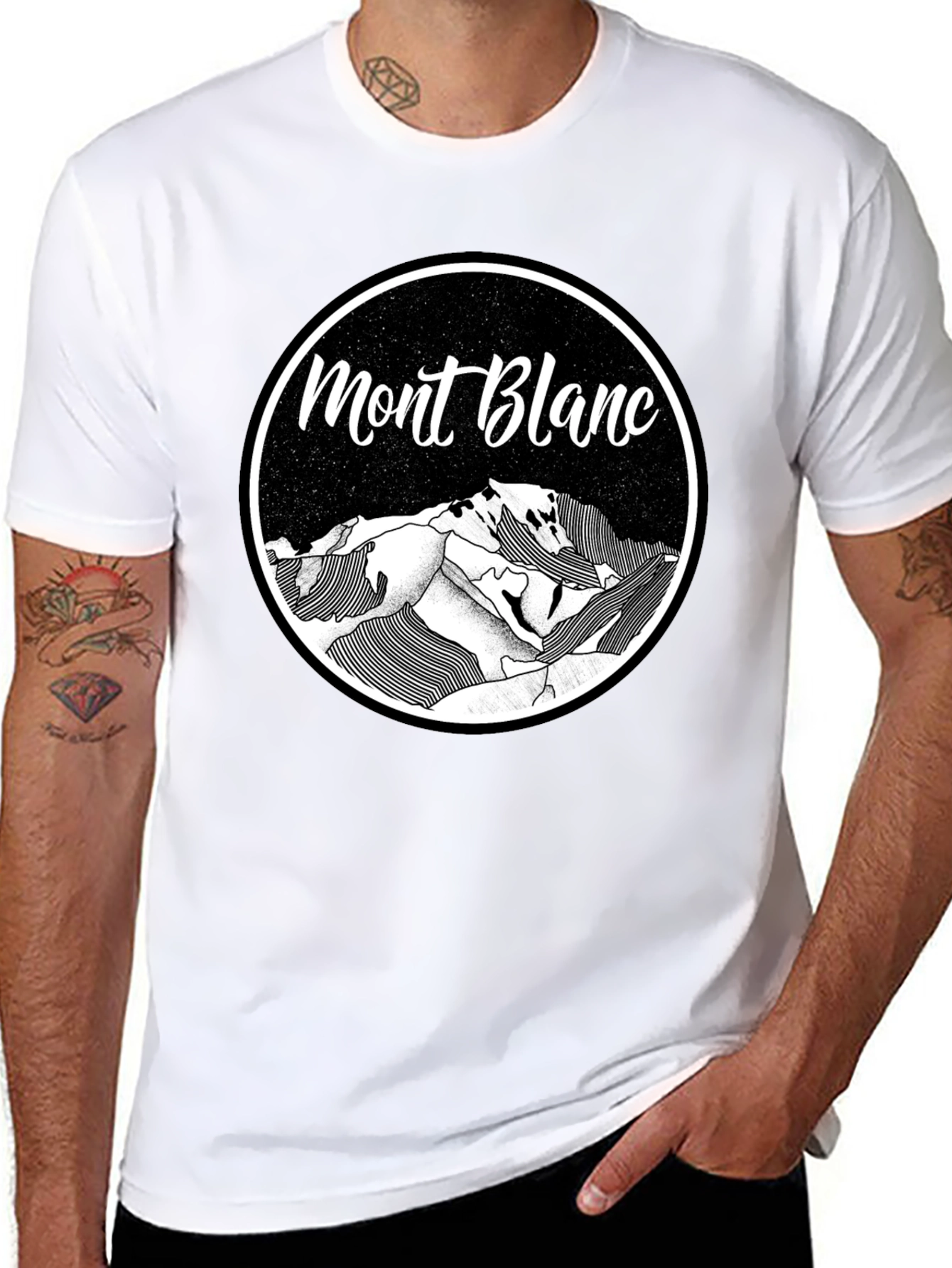 Mont Blanc Graphic Tee - Black Cotton T-Shirt