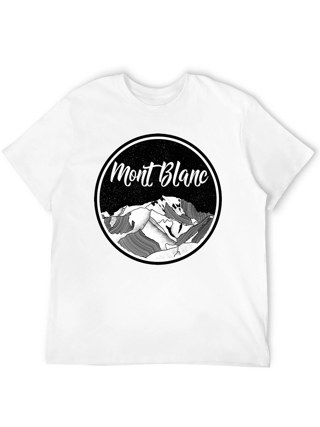 Mont Blanc Graphic Tee - Black Cotton T-Shirt