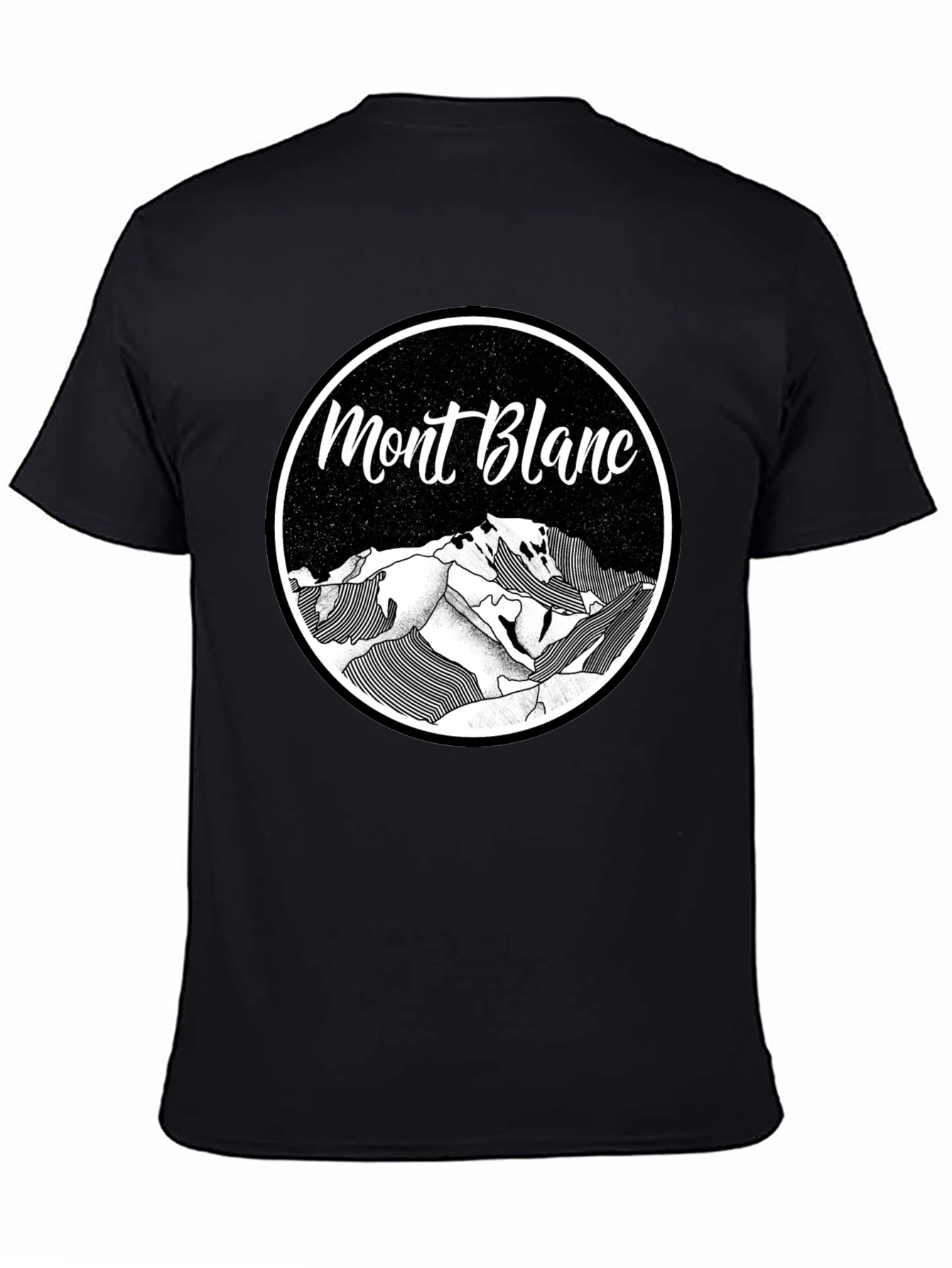 Mont Blanc Graphic Tee - Black Cotton T-Shirt