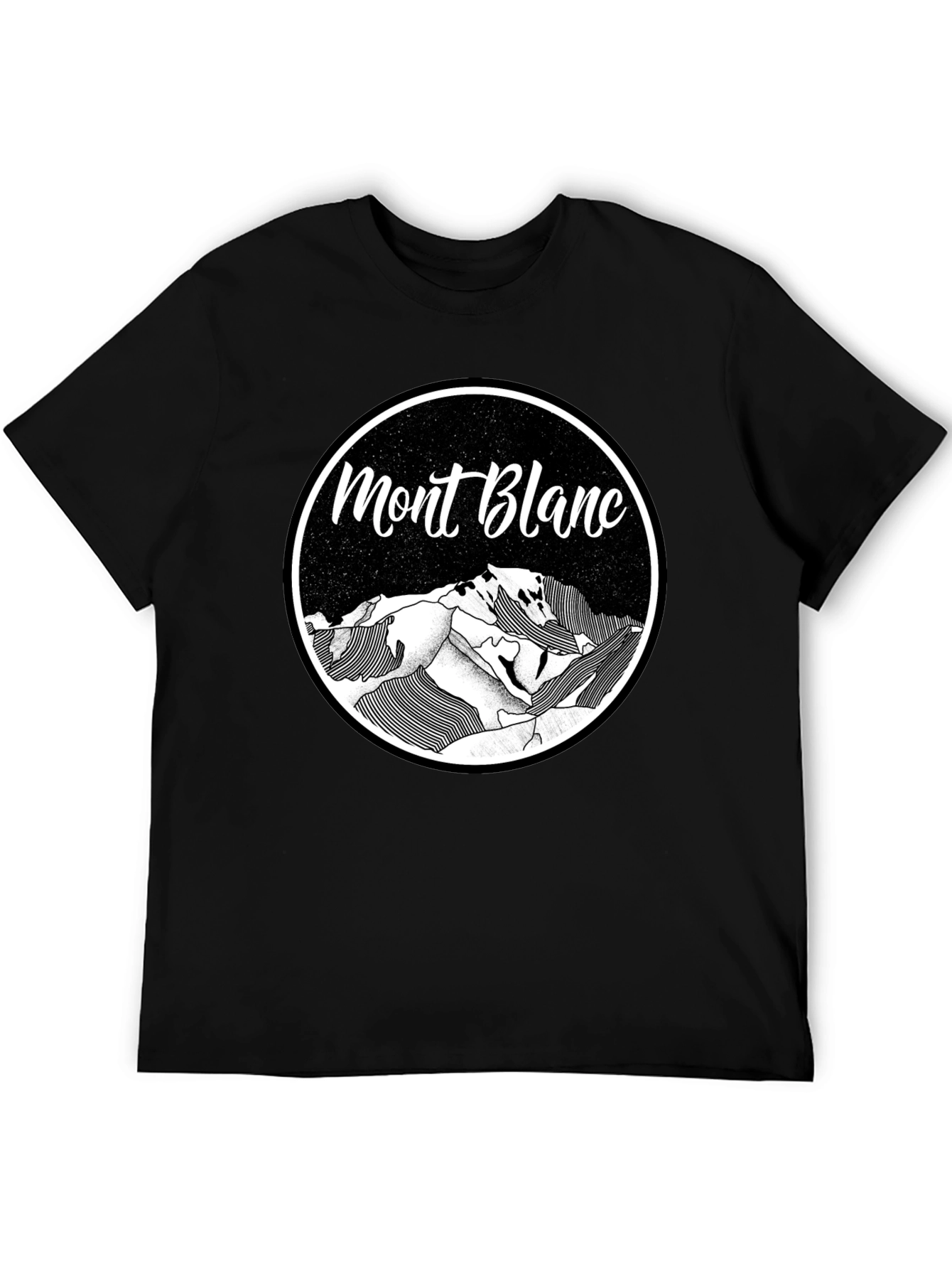 Mont Blanc Graphic Tee - Black Cotton T-Shirt