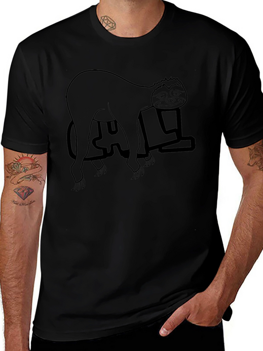 Sloth Doing Yoga Black T-Shirt
