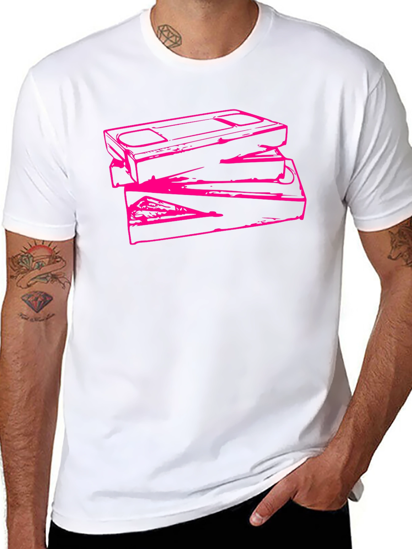 Retro Stacked VHS Tape Graphic Tee