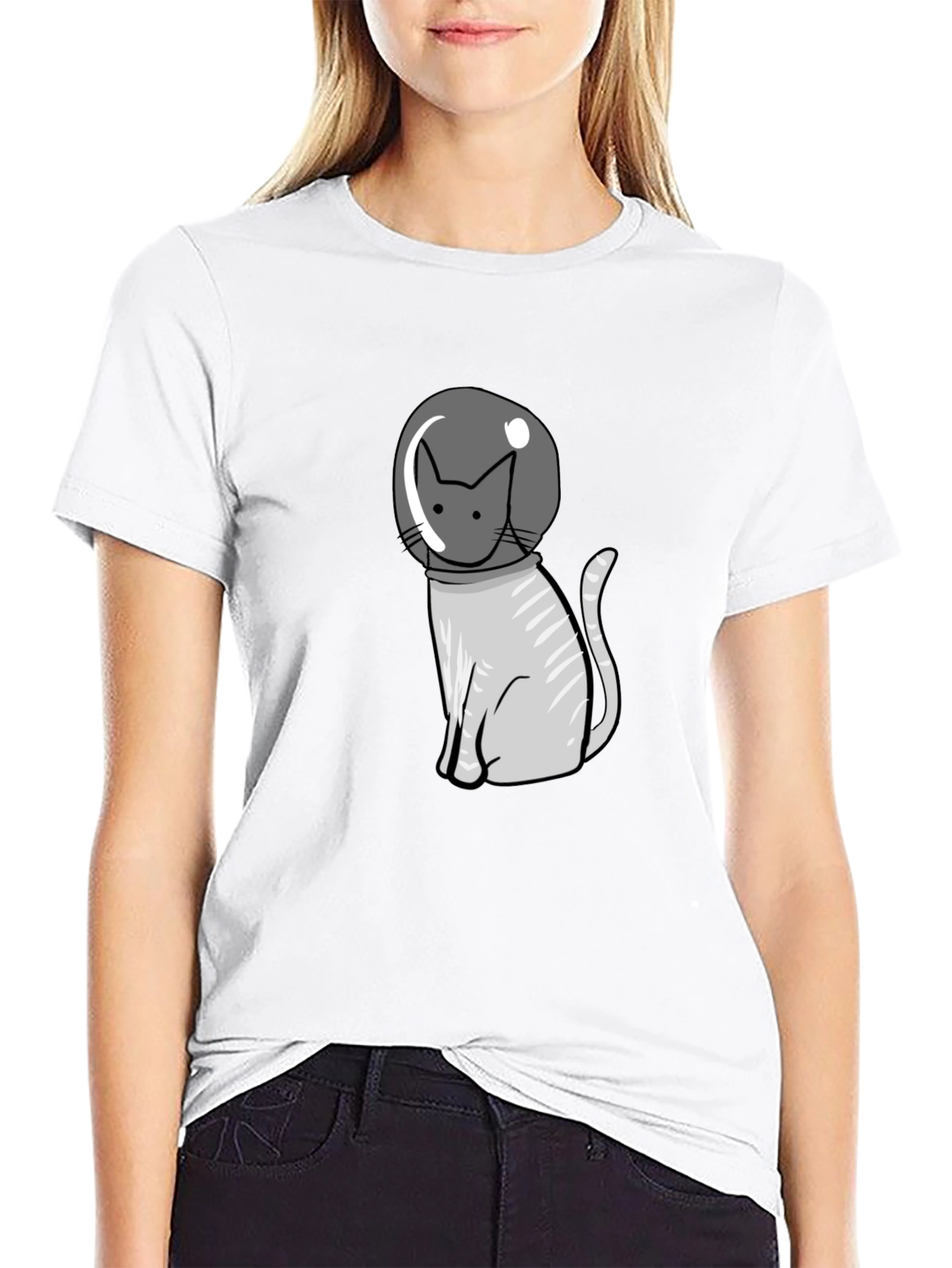 Astronaut Cat Graphic Tee - Cool Space Kitten T-Shirt