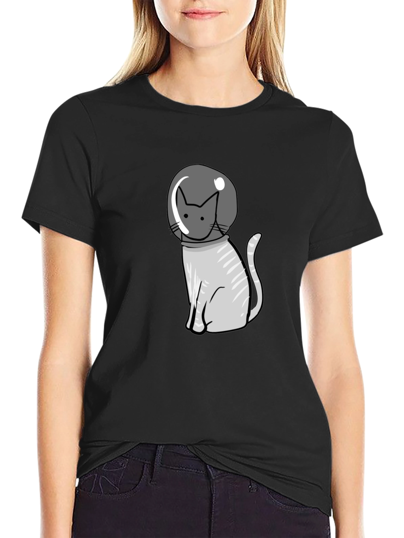 Astronaut Cat Graphic Tee - Cool Space Kitten T-Shirt