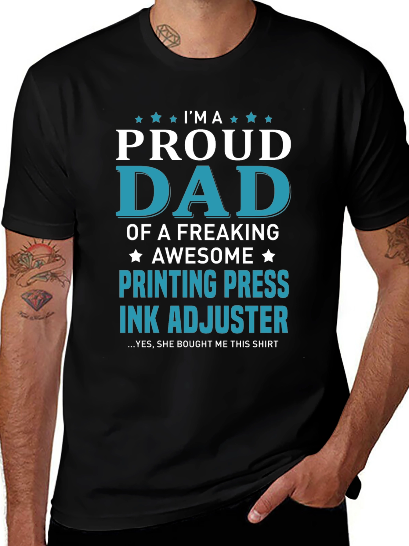 Proud Dad Printing Press Ink Adjuster T-Shirt