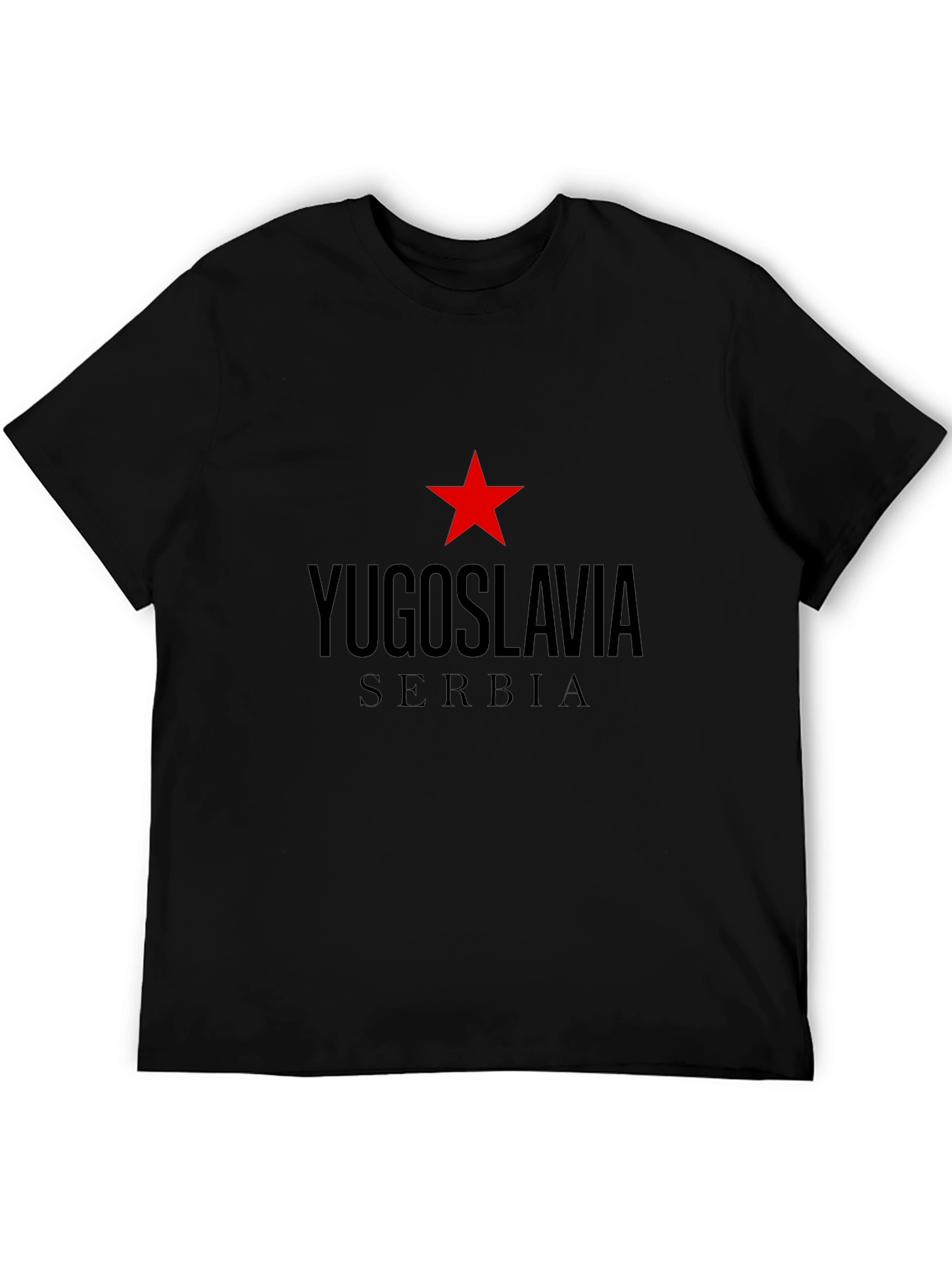 Yugoslavia Serbia Graphic Tee - Red Star Black T-Shirt