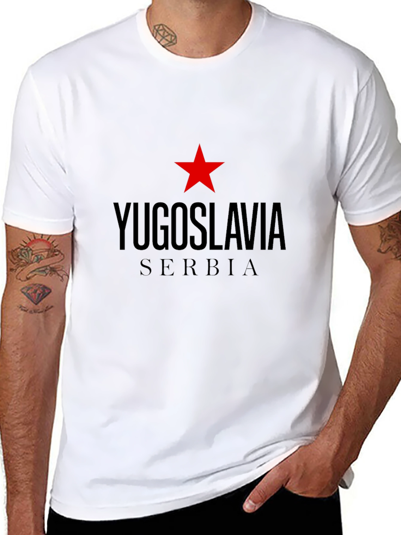 Yugoslavia Serbia Graphic Tee - Red Star Black T-Shirt