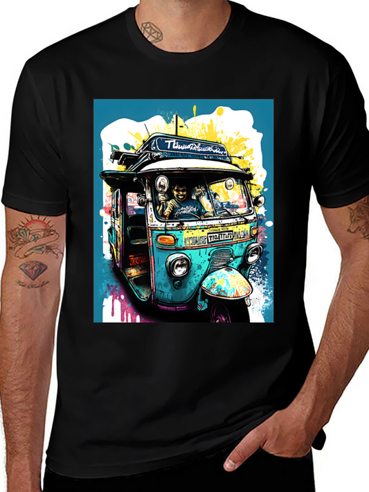 Thailand Tuk-Tuk Graphic Tee - Novelty Design