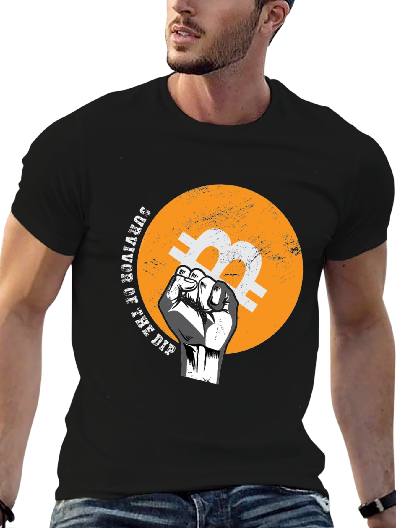 Bitcoin Survivor T-Shirt - Black Crypto Tee