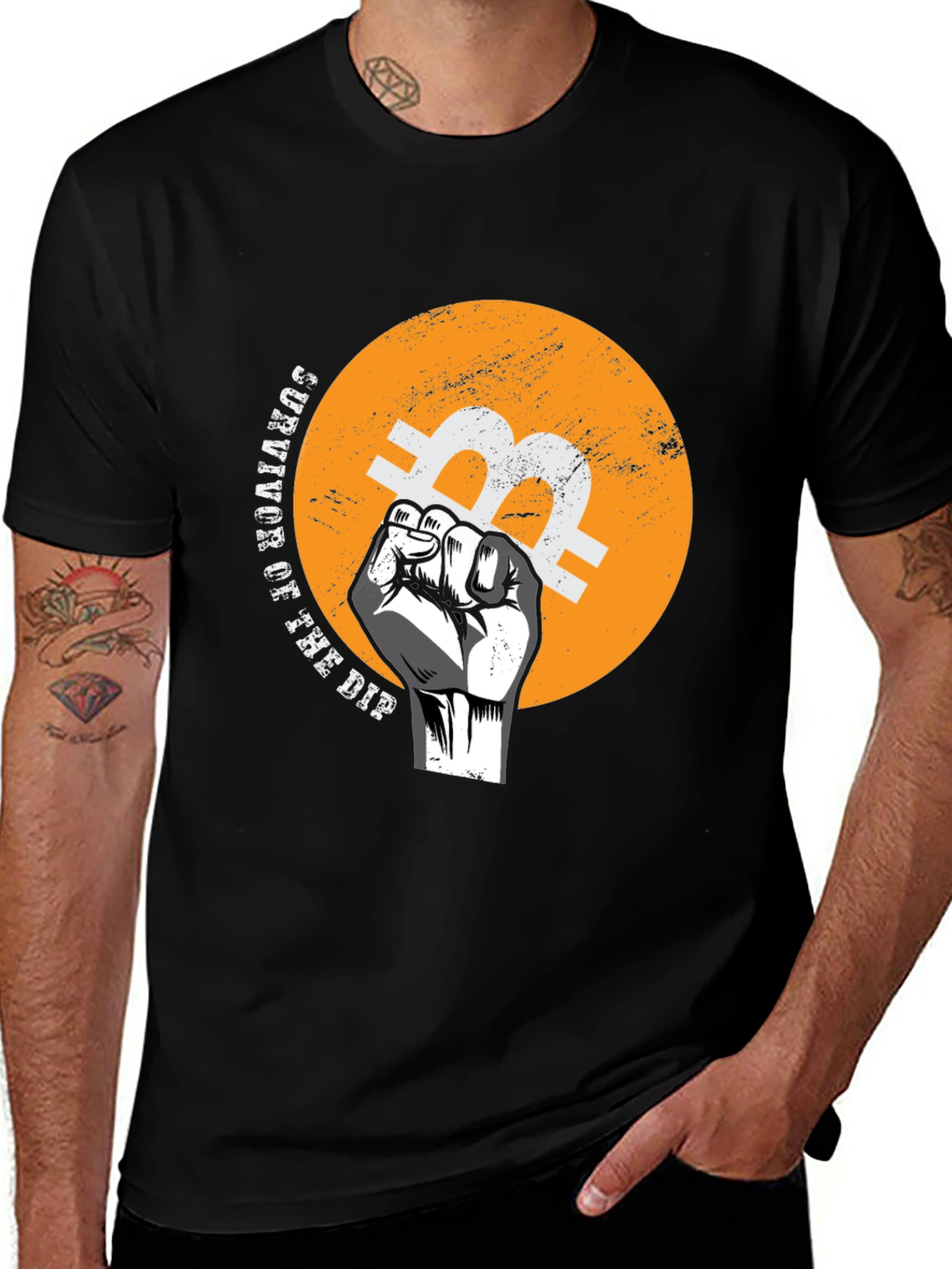 Bitcoin Survivor T-Shirt - Black Crypto Tee