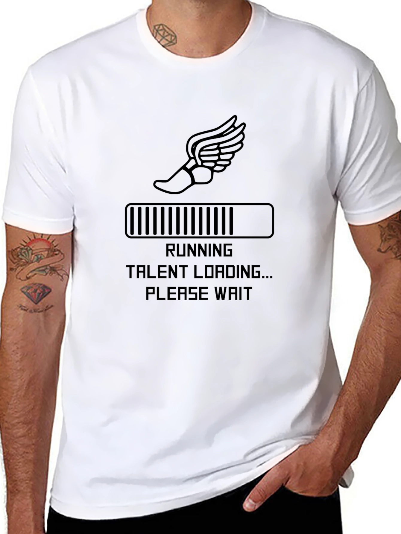 Running Talent Loading Mens Black T-Shirt