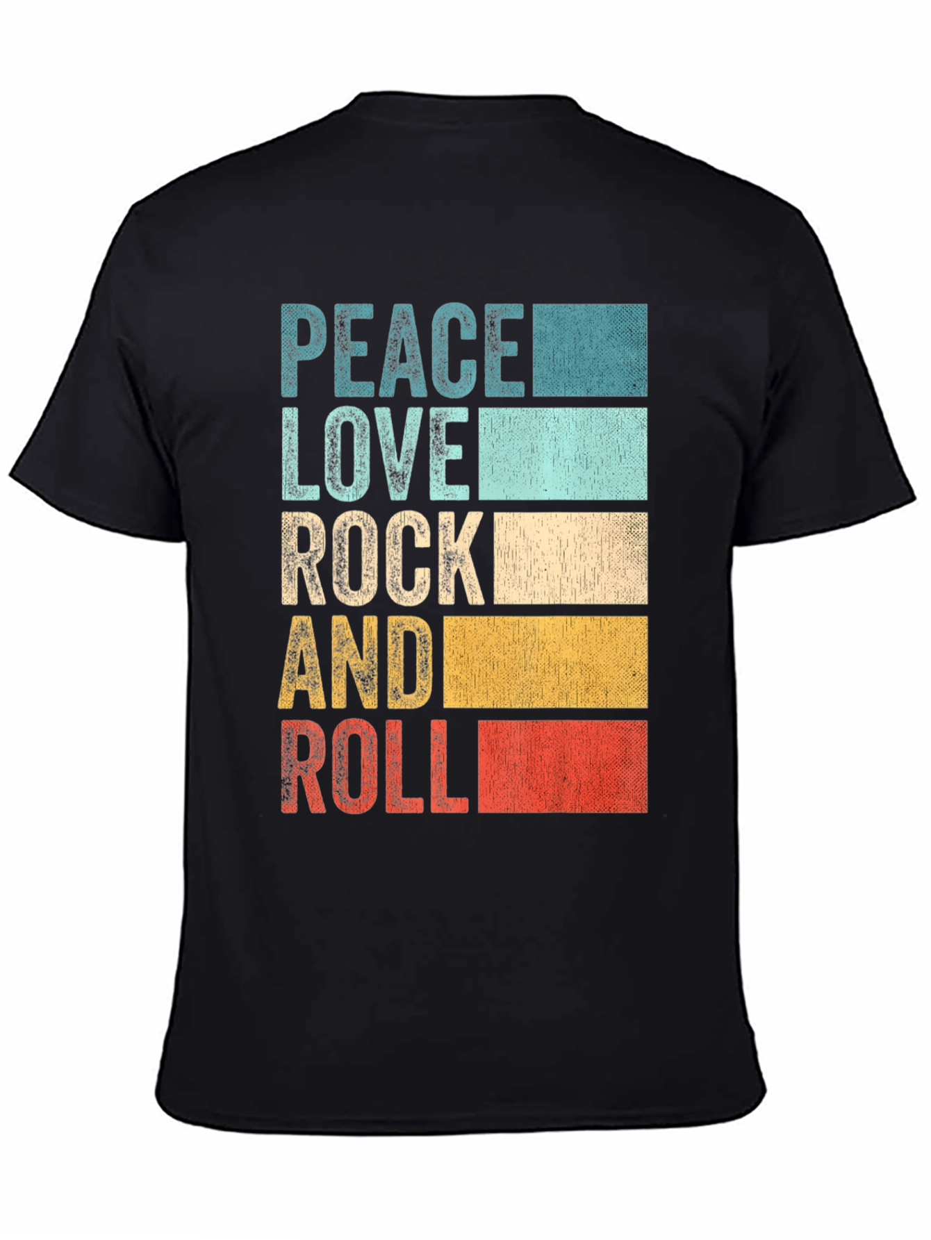 Retro Peace Love Rock & Roll Graphic T-Shirt