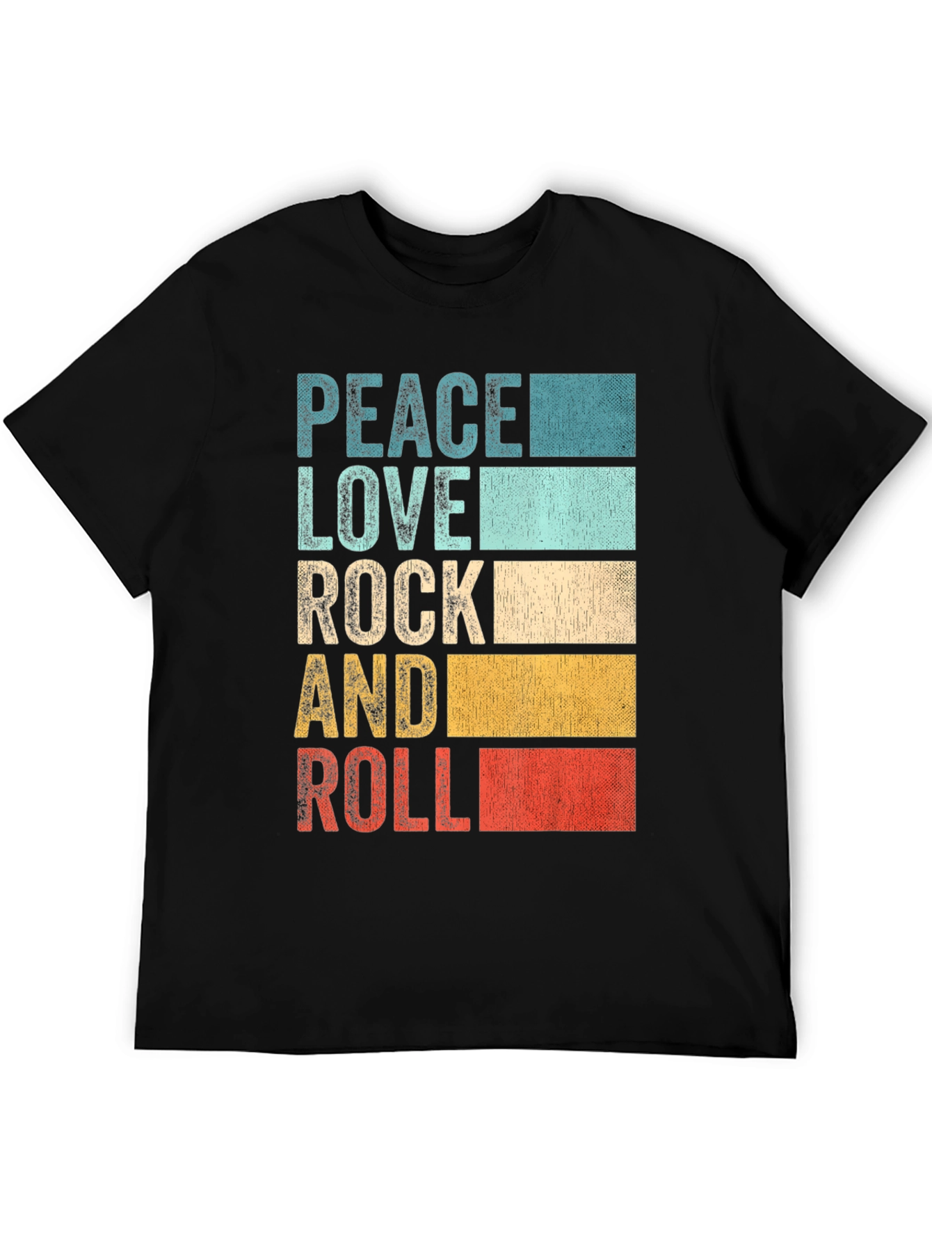 Retro Peace Love Rock & Roll Graphic T-Shirt