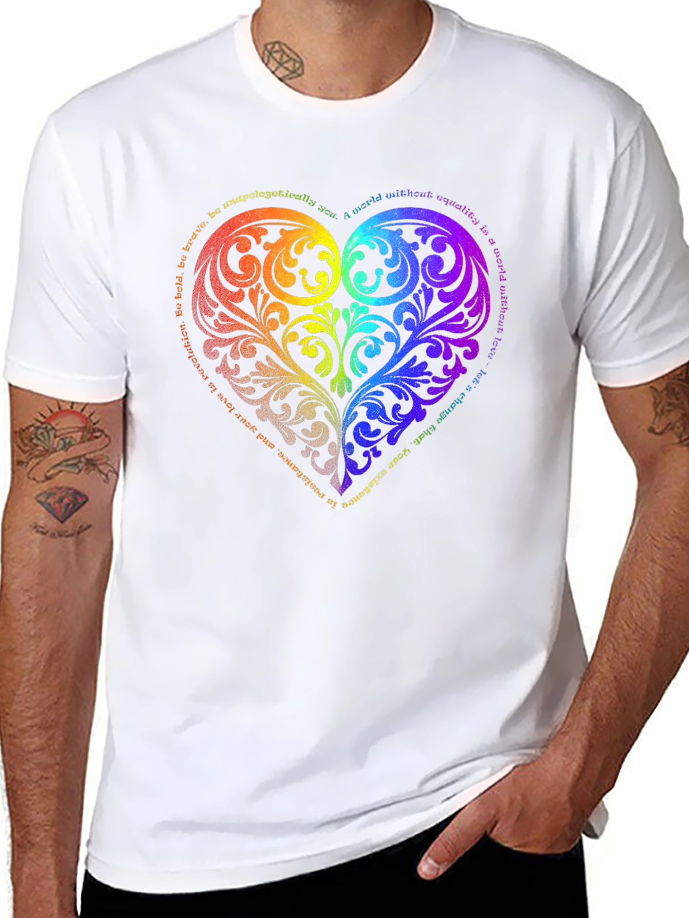 LGBTQ Pride Heart Graphic T-Shirt