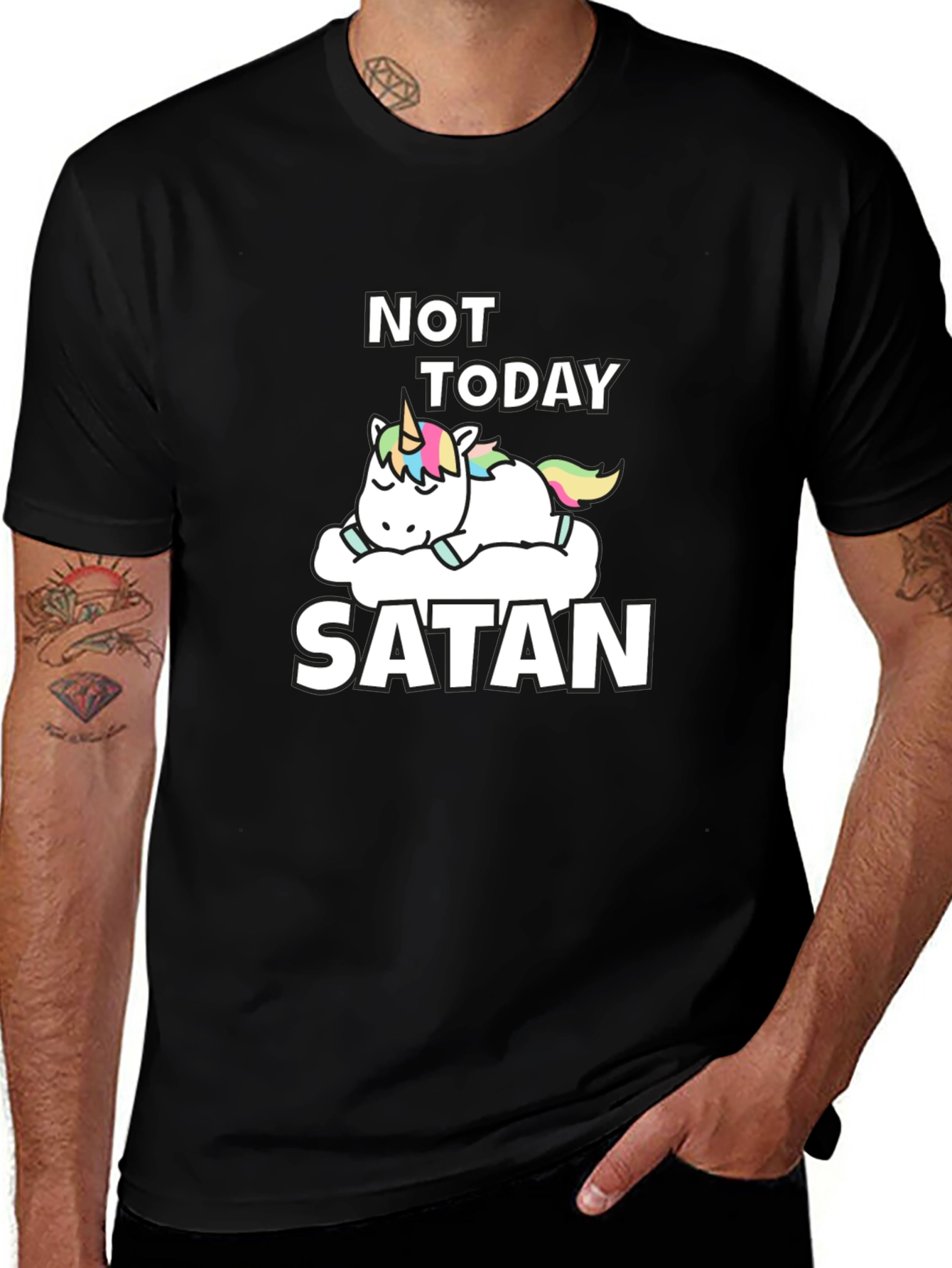 Not Today Satan Unicorn T-Shirt
