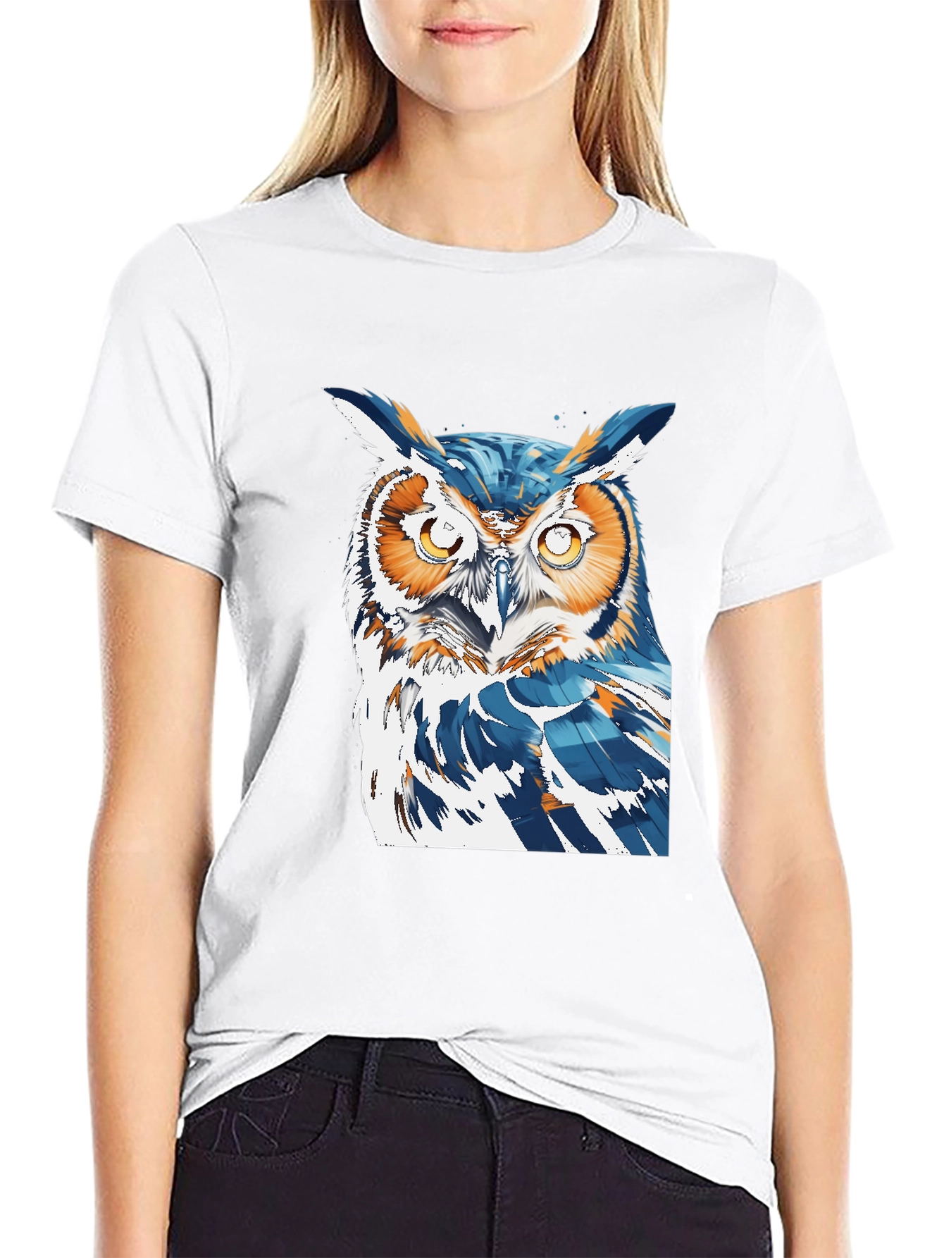 Cool Owl Graphic Tee - Black T-Shirt