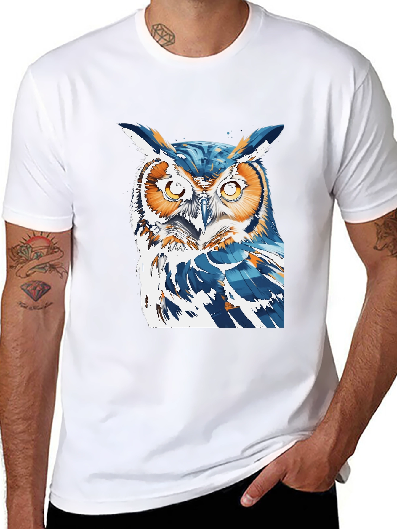 Cool Owl Graphic Tee - Black T-Shirt
