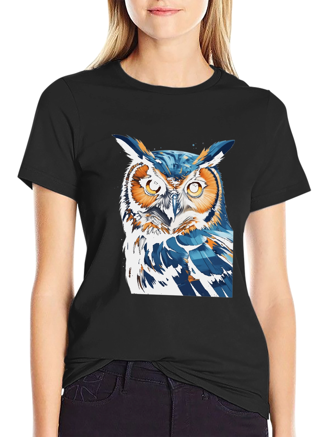 Cool Owl Graphic Tee - Black T-Shirt