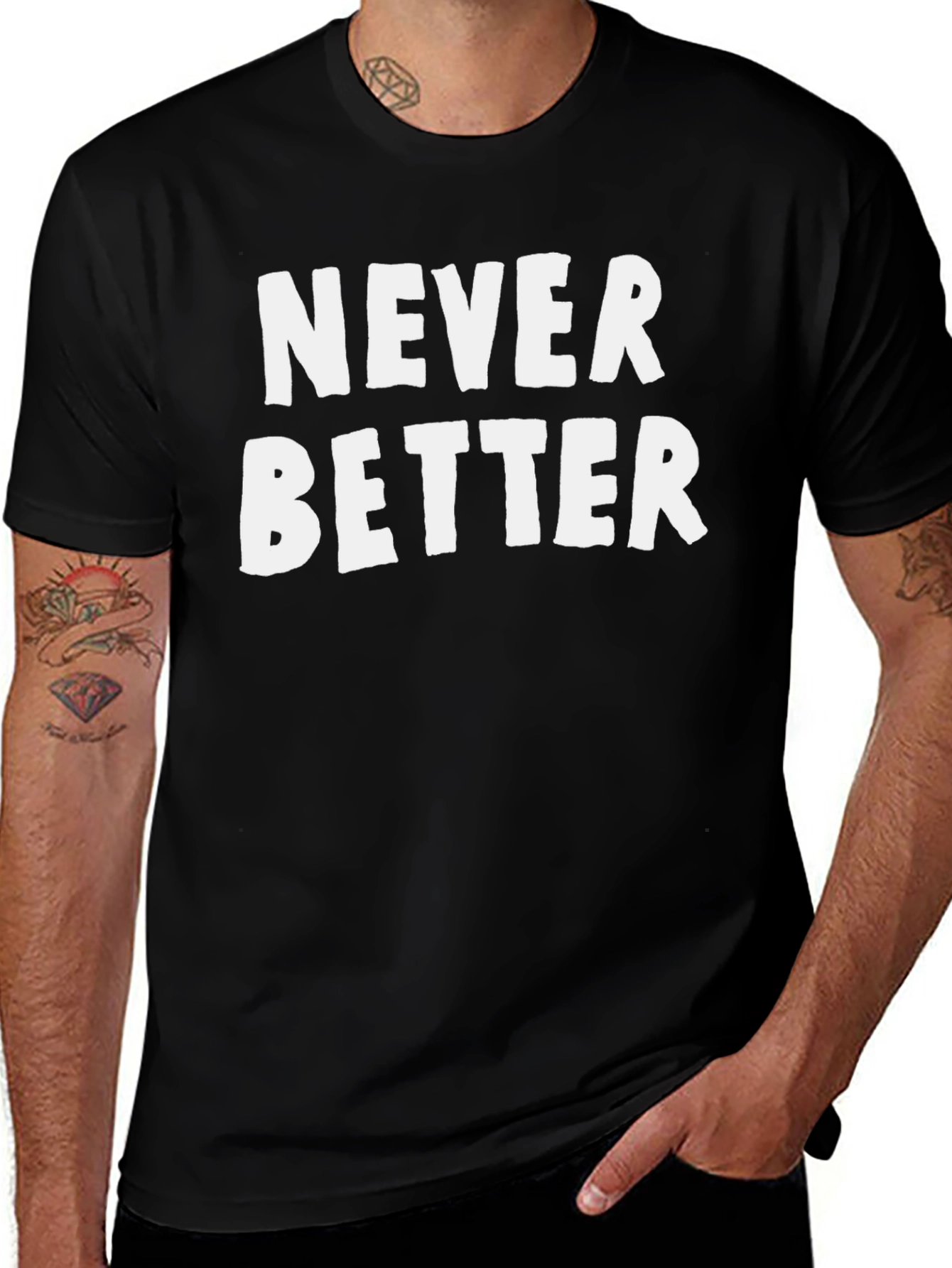 Never Better Black Graphic Tee