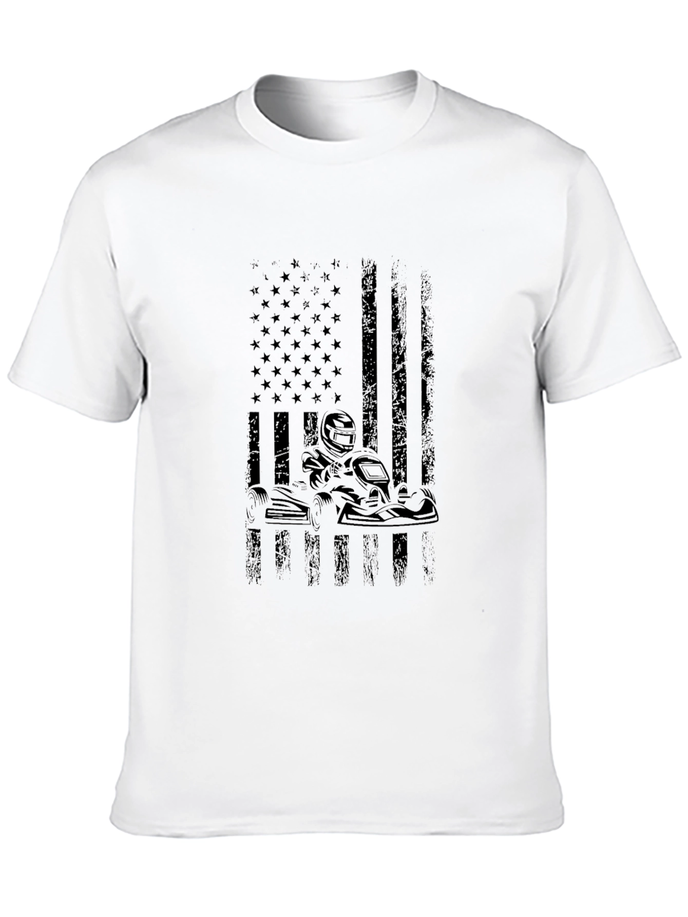 Go Kart American Flag T-Shirt