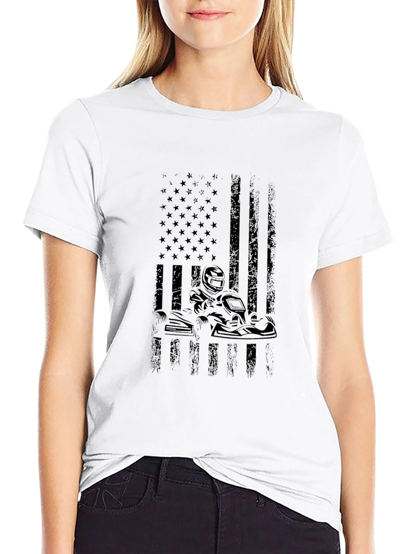 Go Kart American Flag T-Shirt