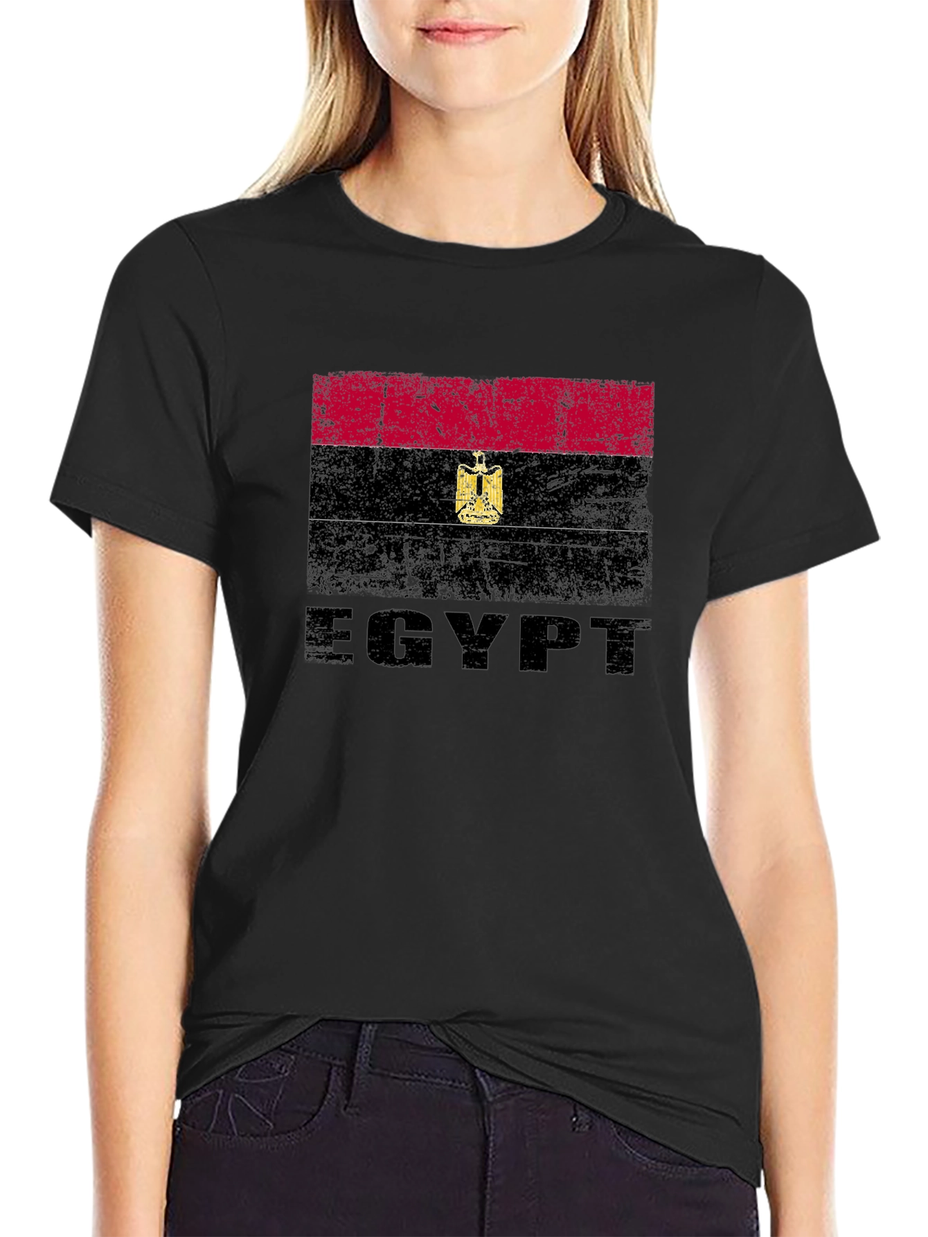 Egypt Flag Graphic T-Shirt - Distressed Design