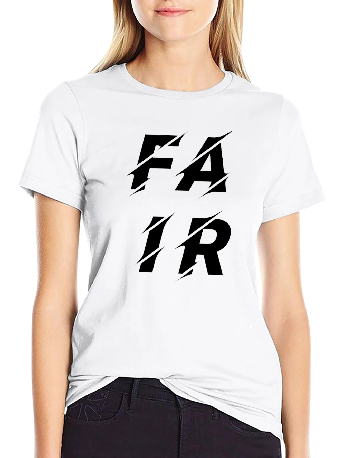 Fair Slashed Graphic Black T-Shirt