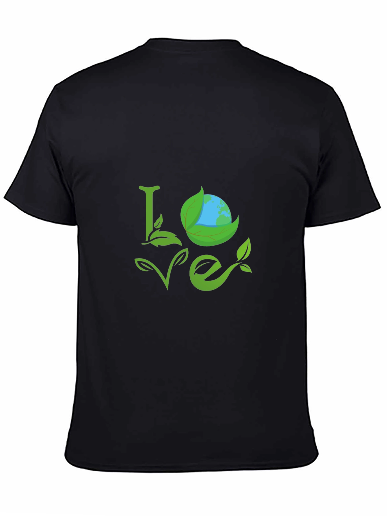Eco Love Black T-Shirt - Earth Day Apparel