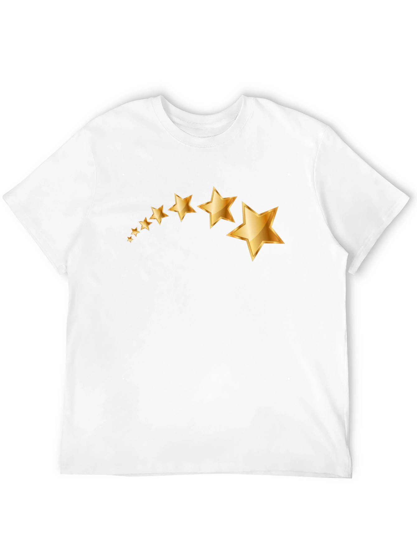 Mens Black T-Shirt with Gold Star Graphic