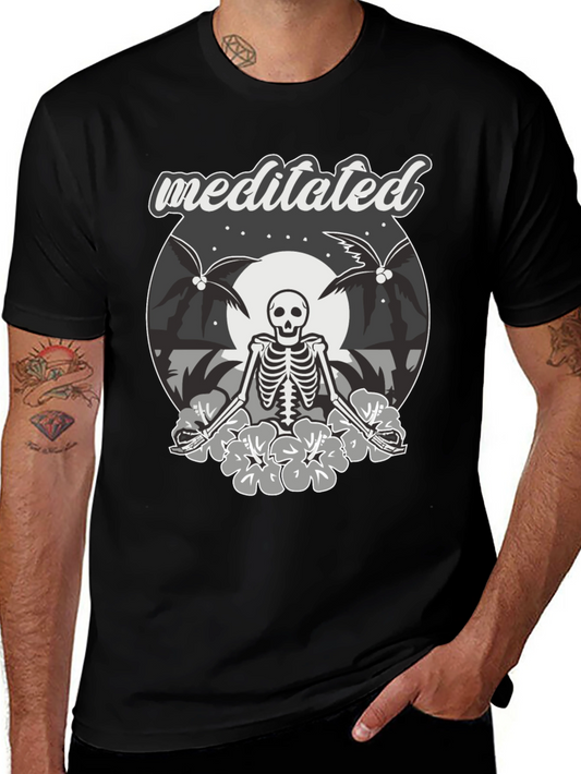 Meditated Skeleton Graphic T-Shirt