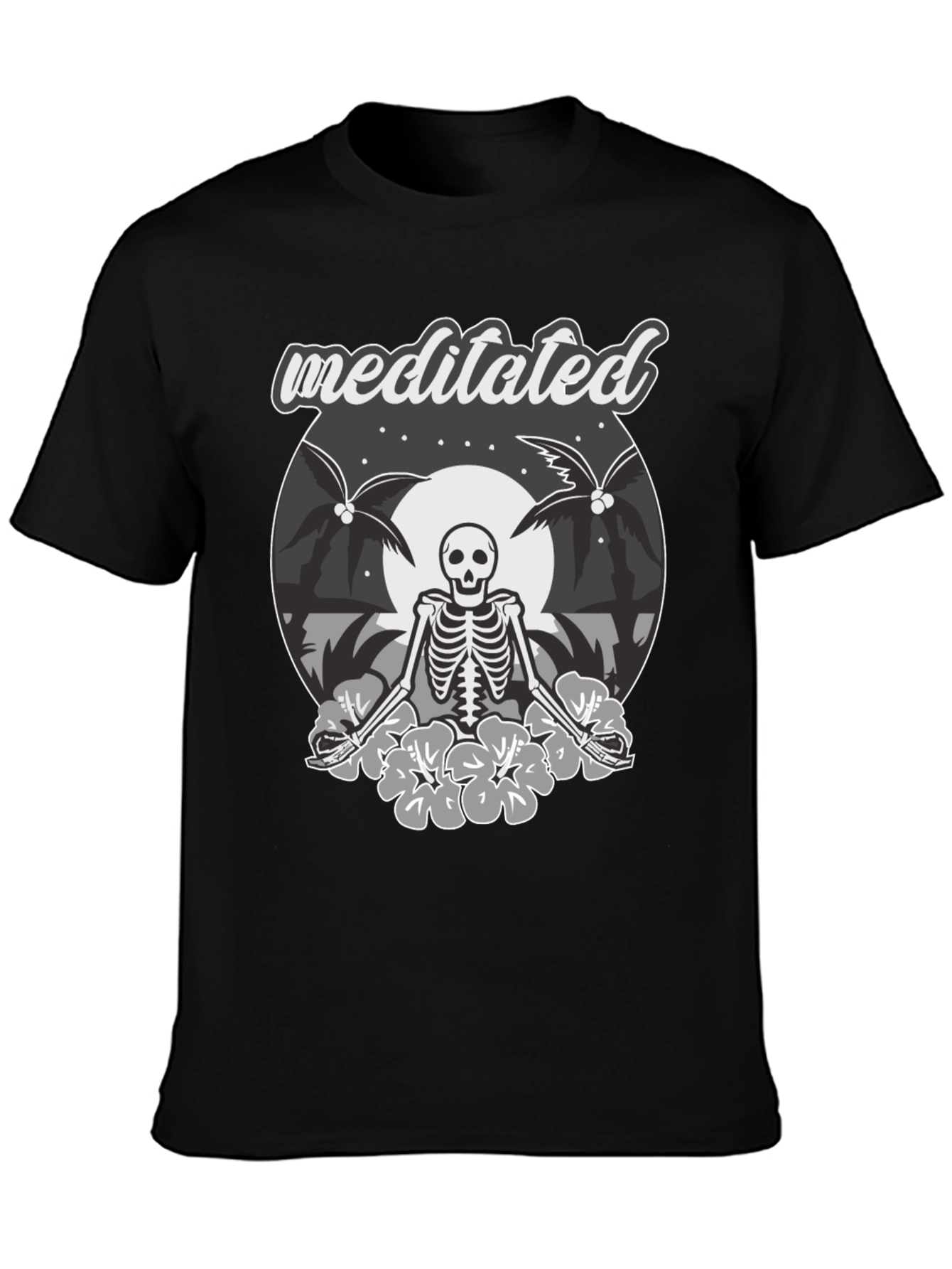 Meditated Skeleton Graphic T-Shirt
