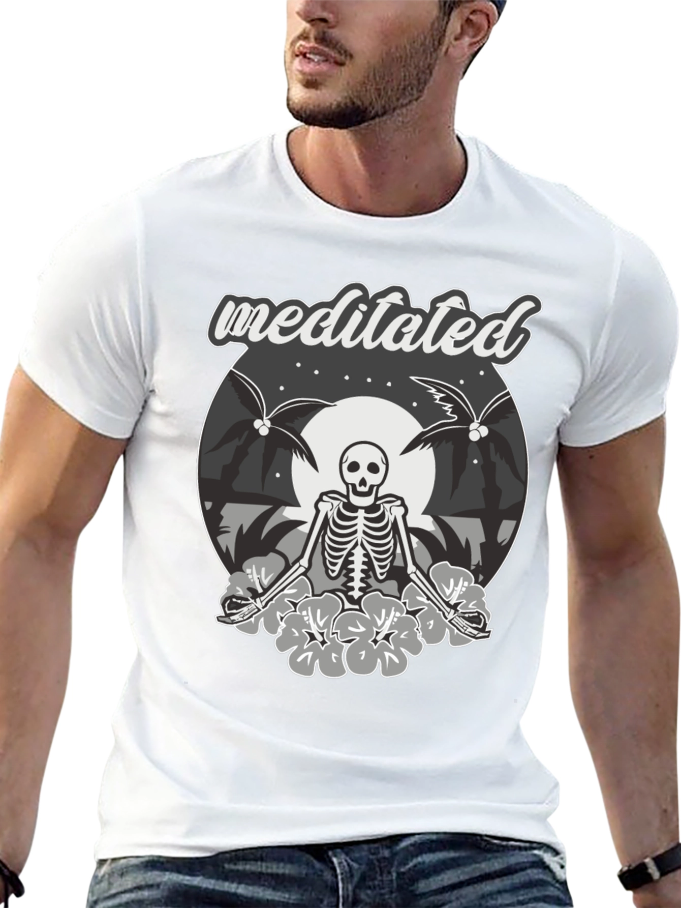 Meditated Skeleton Graphic T-Shirt
