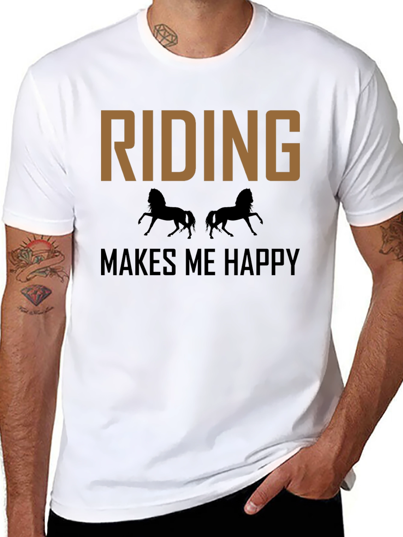 Riding Makes Me Happy T-Shirt - Equestrian Tee