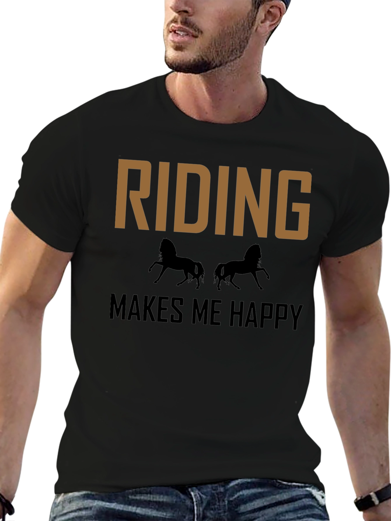 Riding Makes Me Happy T-Shirt - Equestrian Tee